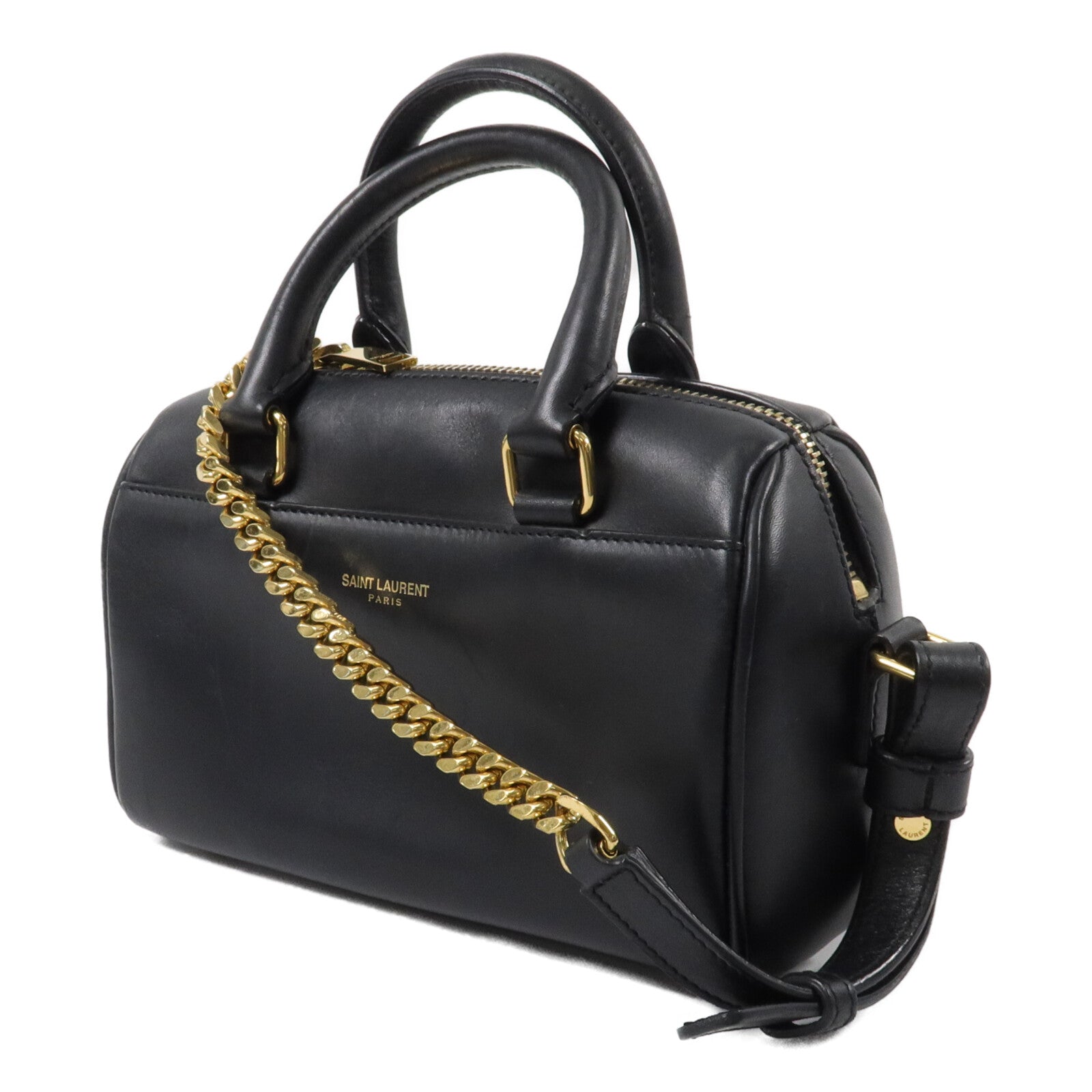 YVES SAINT LAURENT 牛皮皮革Classic Duffle Mini 18鏈帶手挽肩背兩用袋