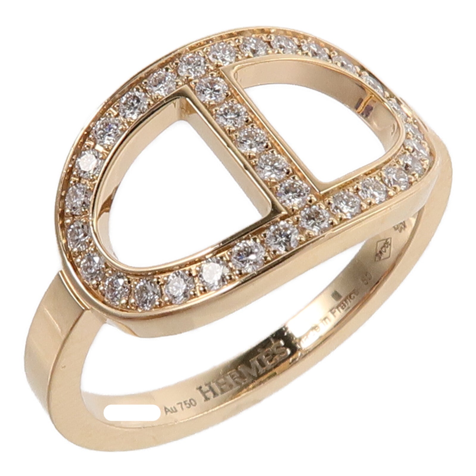 HERMES 18K玫瑰金Chaine D'ancre Contour Ring戒指