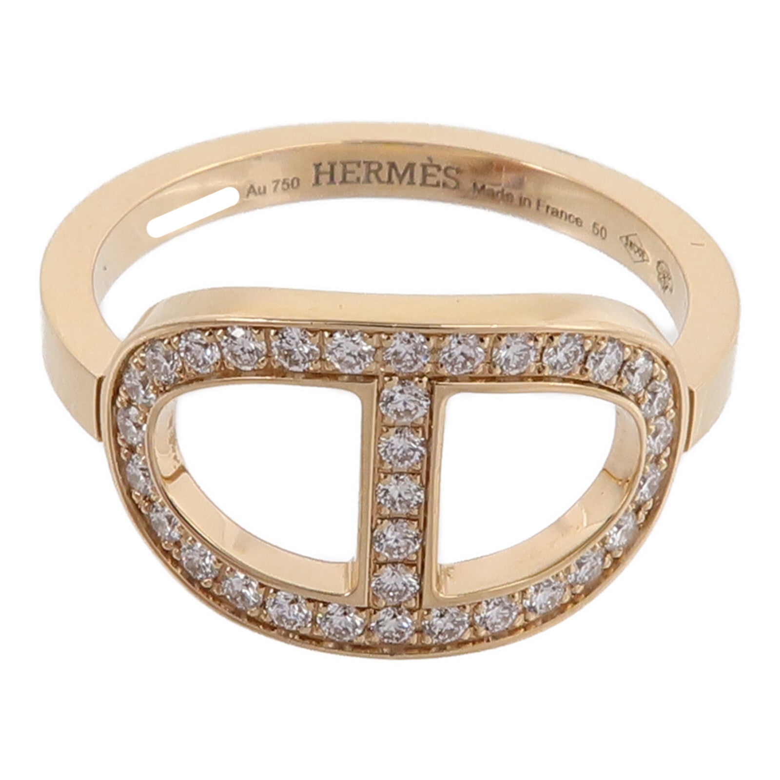 HERMES 18K玫瑰金Chaine D'ancre Contour Ring戒指