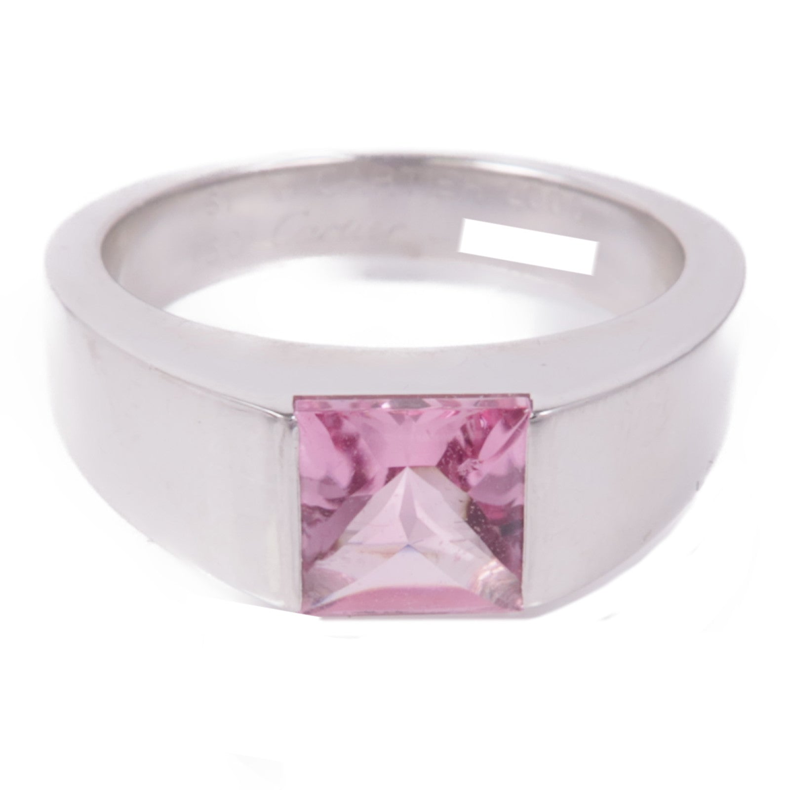 CARTIER 18K白金Tourmaline Ring電氣石戒指Cartier#51/US#5.5