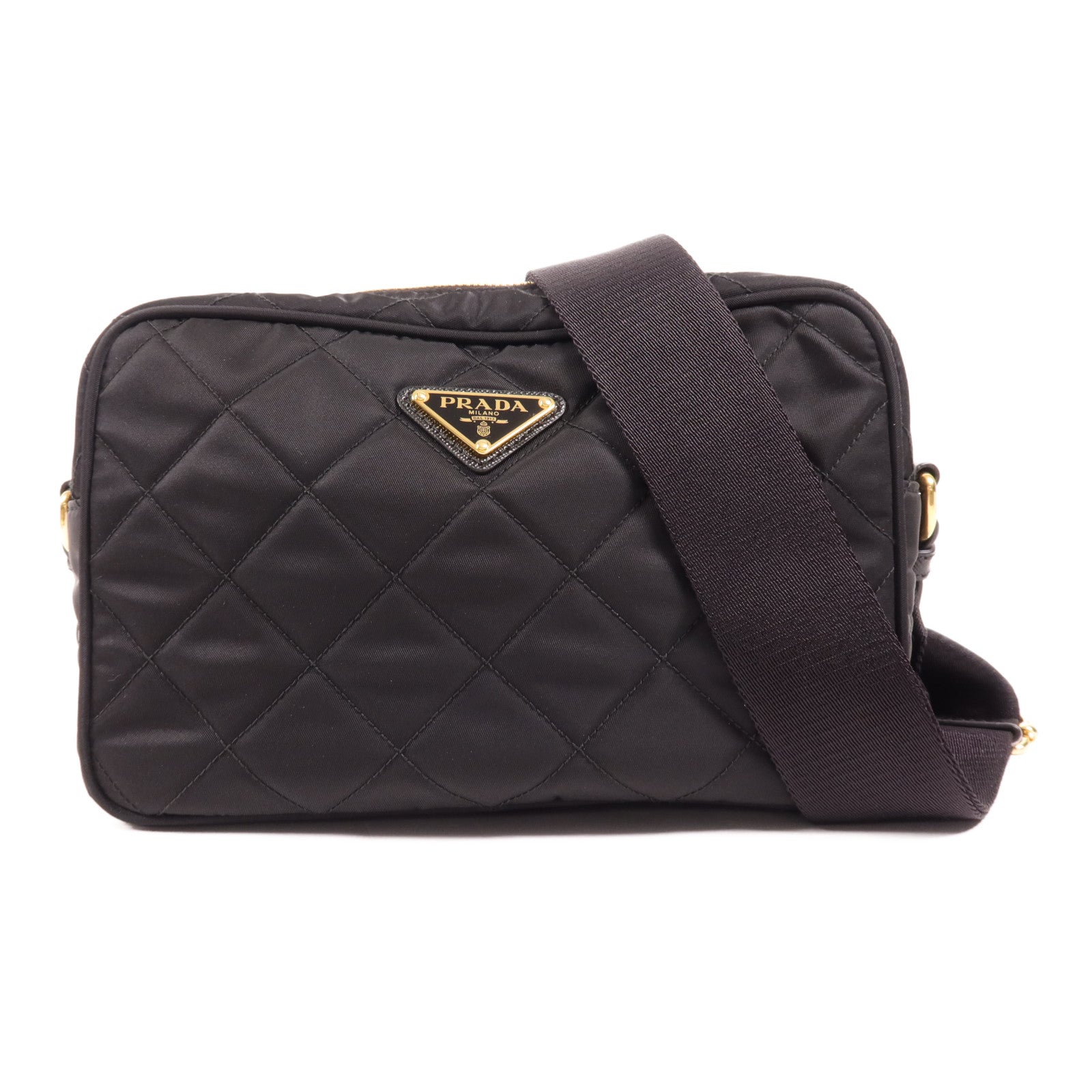 PRADA 尼龍Camera Bag金扣肩背袋