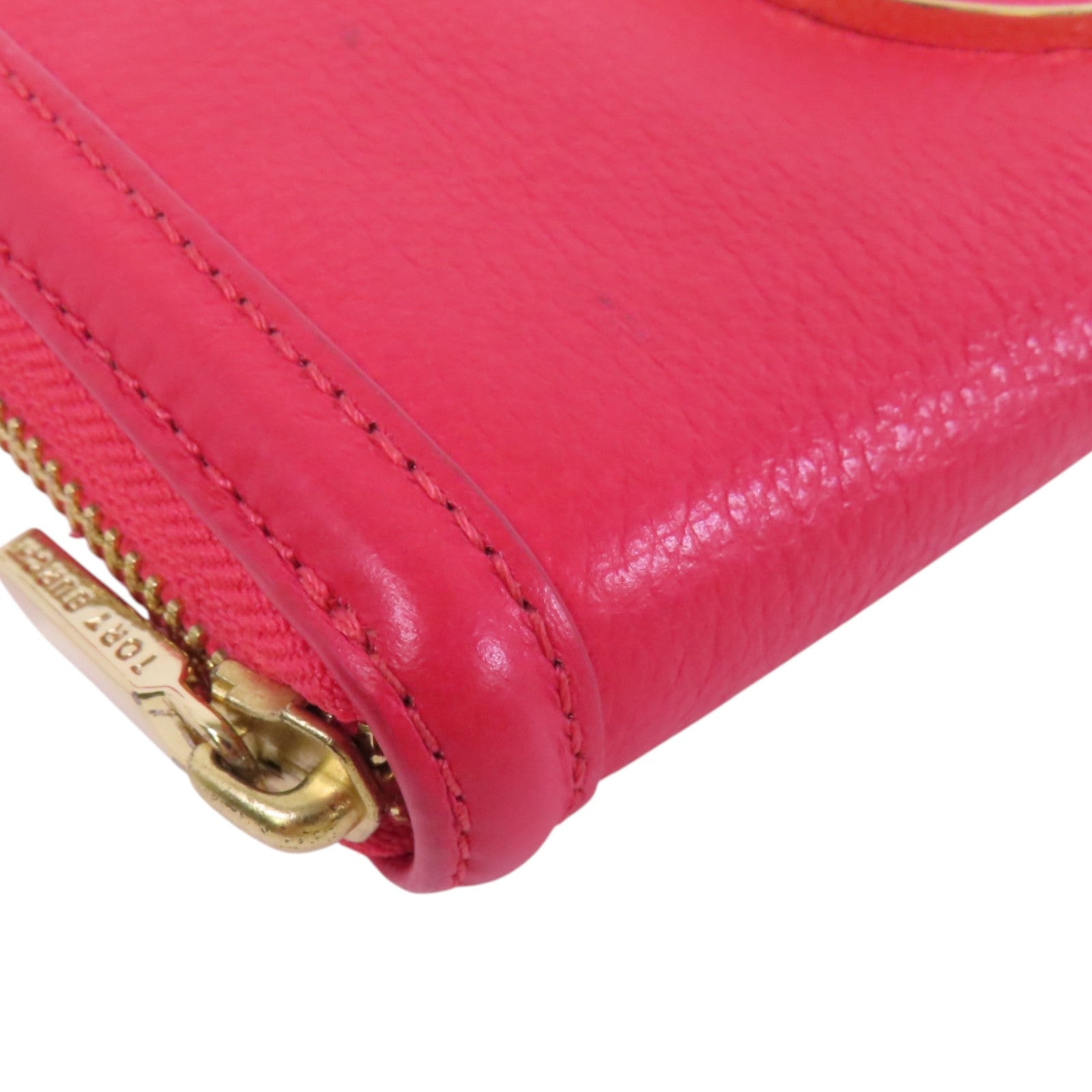 Tory Burch 牛皮皮革Round Long Wallet金扣拉鏈長錢包