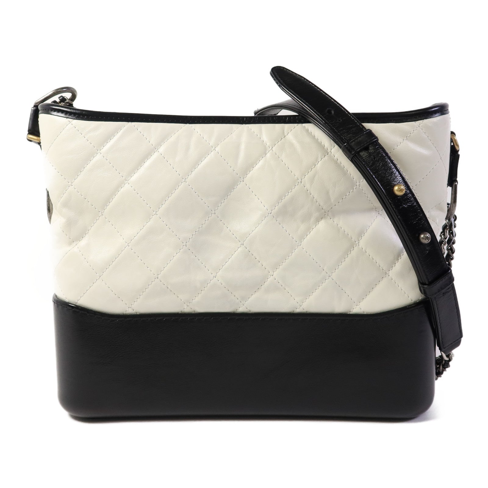 CHANEL 牛皮皮革Gabrielle Medium銀扣鏈帶肩背袋