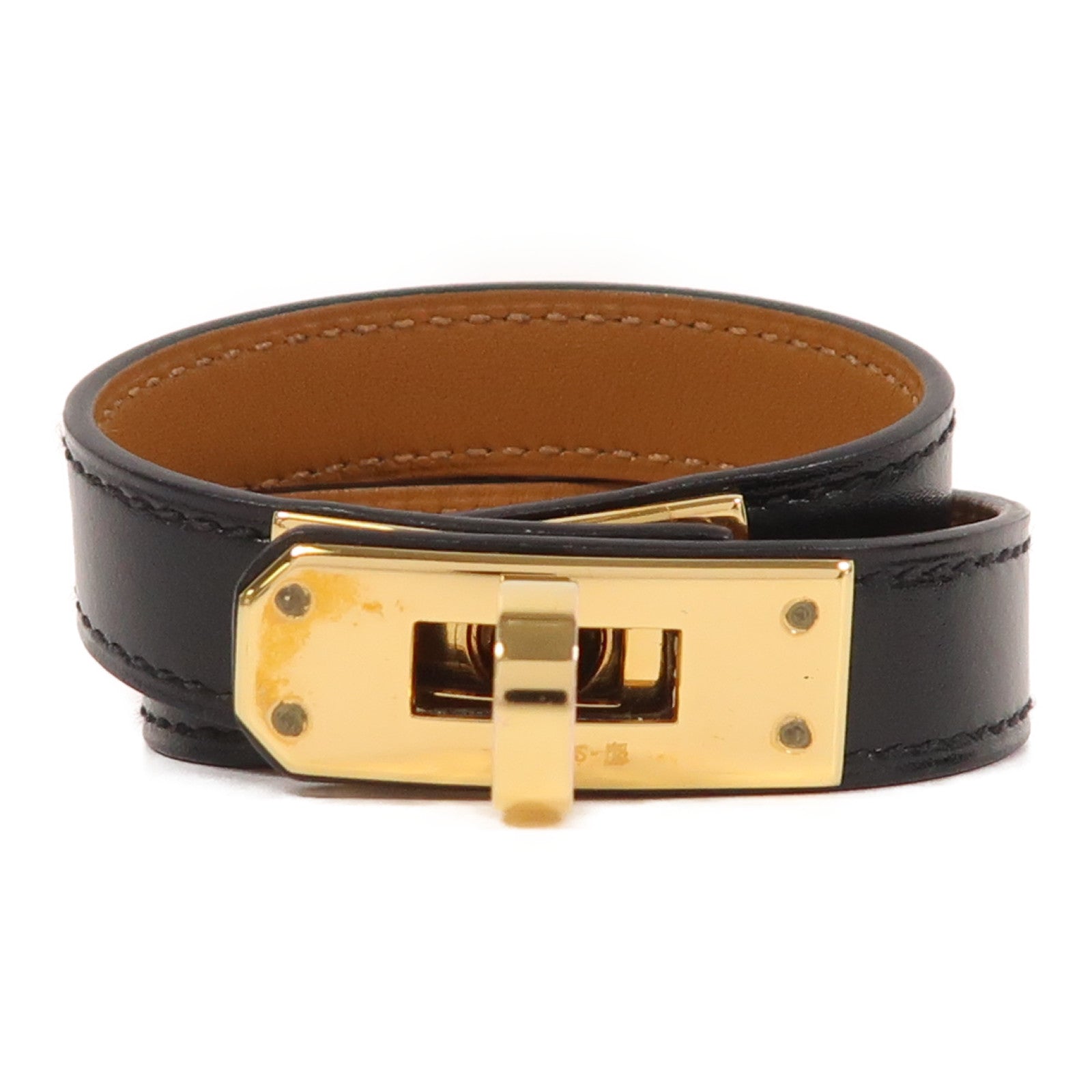 HERMES 【激減優惠】Box Calf皮革Kelly Double Tour手鐲