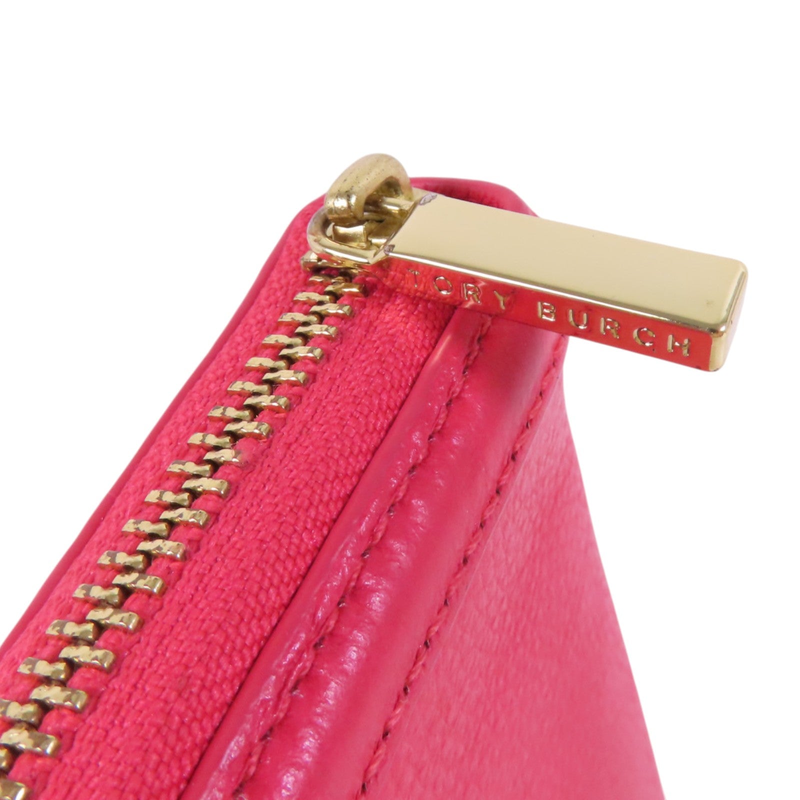 Tory Burch 牛皮皮革Round Long Wallet金扣拉鏈長錢包