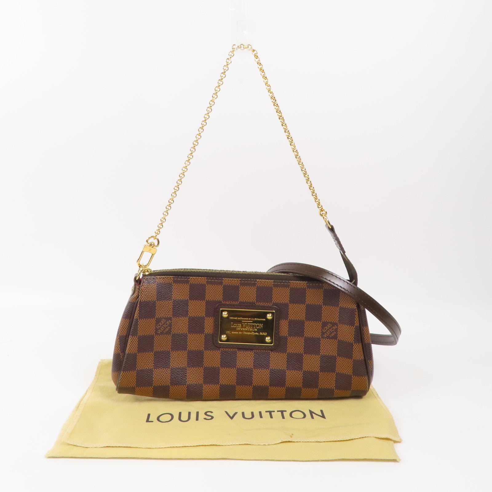 LOUIS VUITTON Damier Eva金扣手挽肩背兩用袋