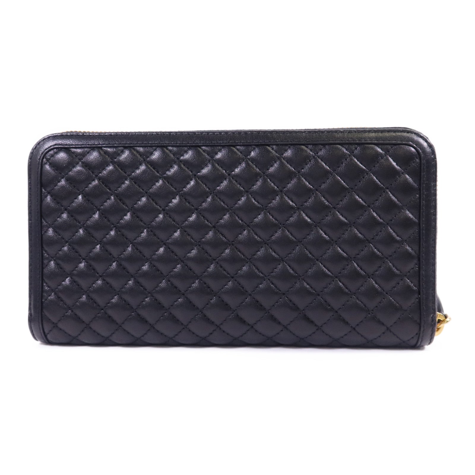 PRADA 牛皮皮革Long Round Wallet金扣長錢包