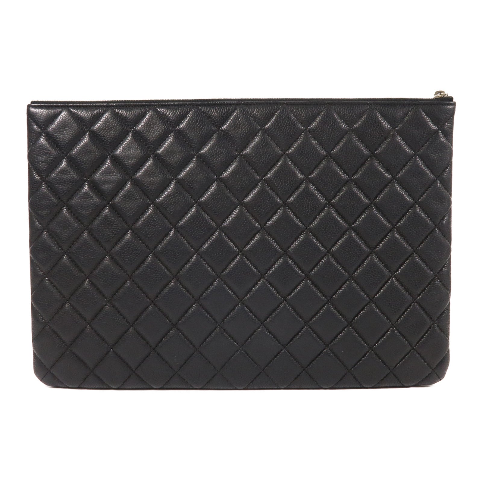 CHANEL 牛皮皮革Clutch Bag銀扣手拿包