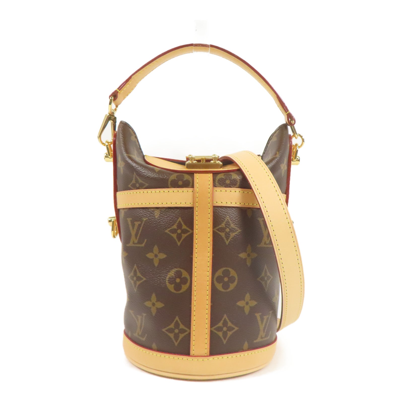 LOUIS VUITTON Monogram Duffle金扣手挽肩背兩用袋棕色