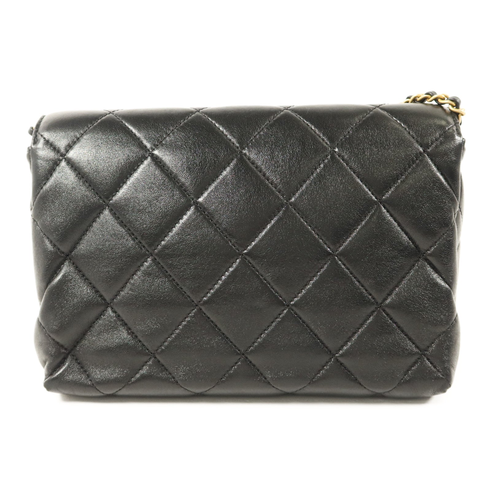 CHANEL 羊皮皮革Chain Shoulder Bag金扣鏈帶肩背袋
