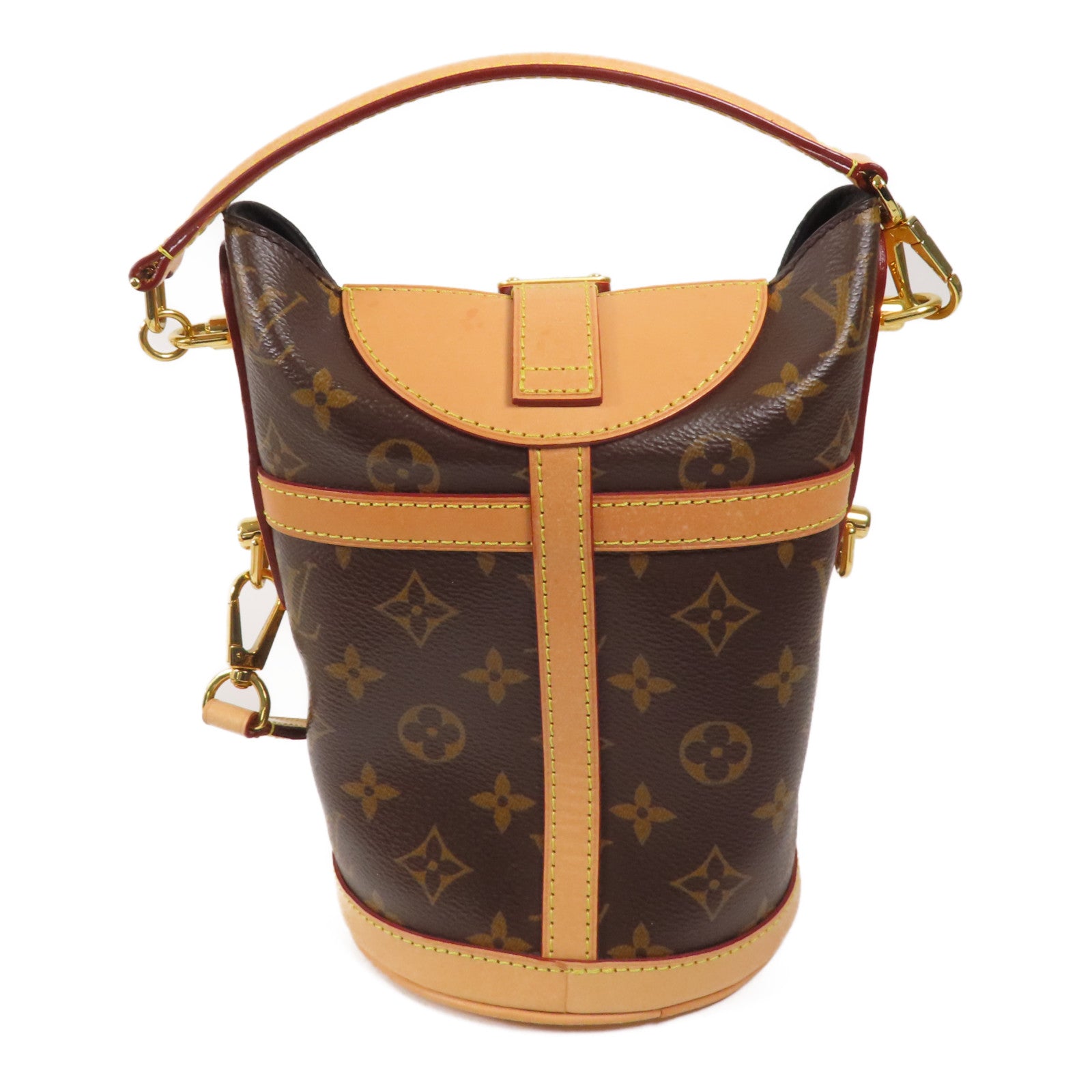 LOUIS VUITTON Monogram Duffle金扣手挽肩背兩用袋棕色