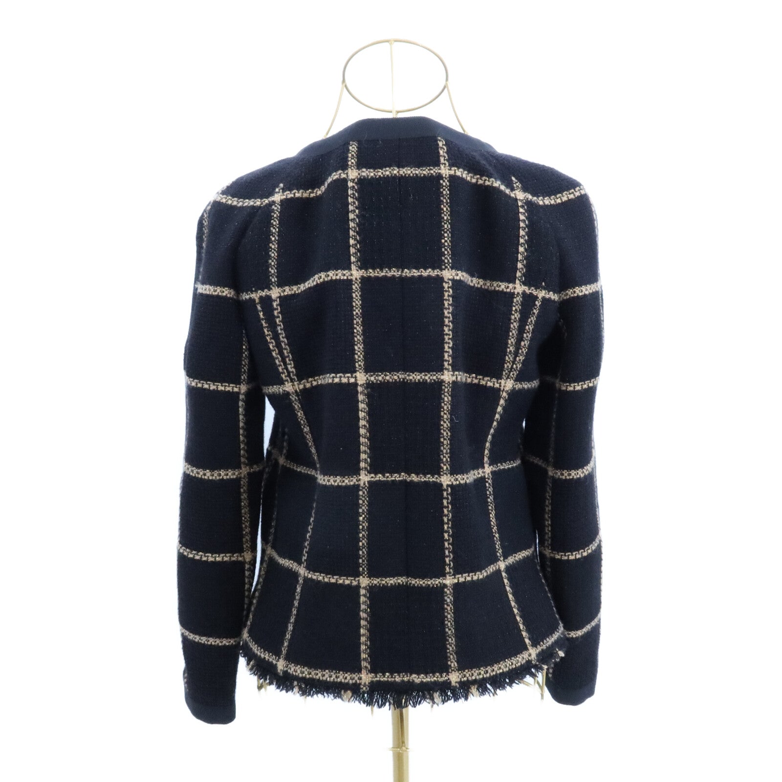 CHANEL Wool/Nylon Tweed Collarless Jacket外套