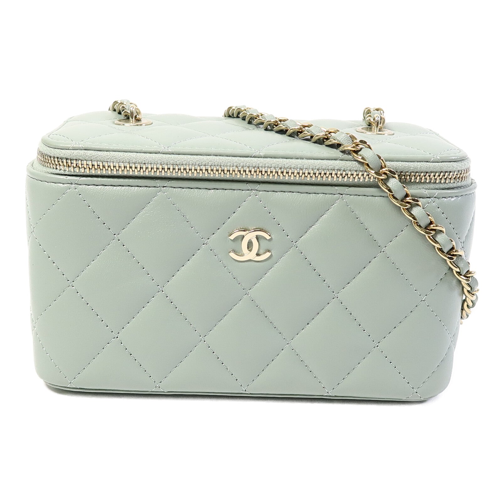 CHANEL 羊皮皮革Vanity Case鏈帶肩背袋