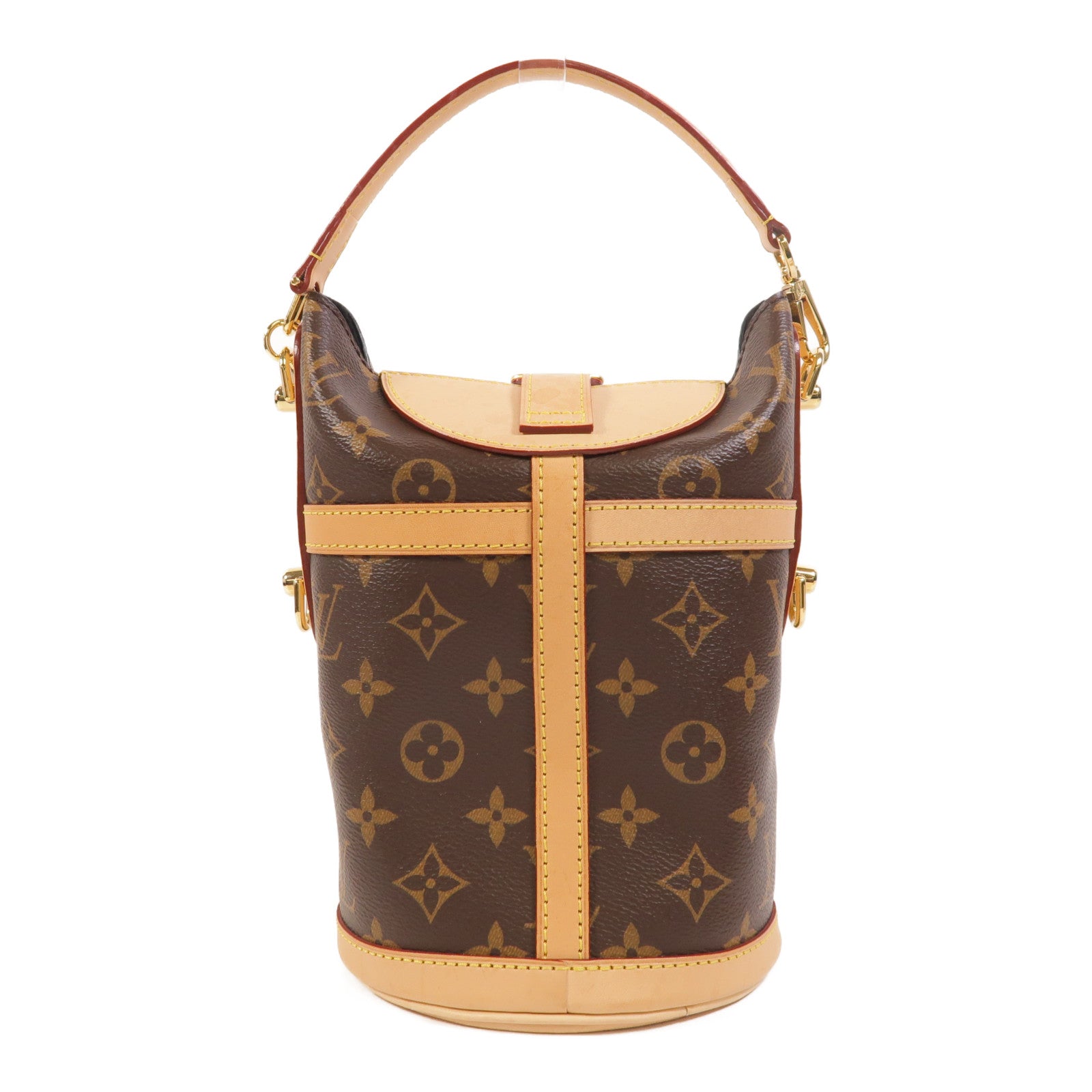LOUIS VUITTON Monogram Duffle金扣手挽肩背兩用袋棕色