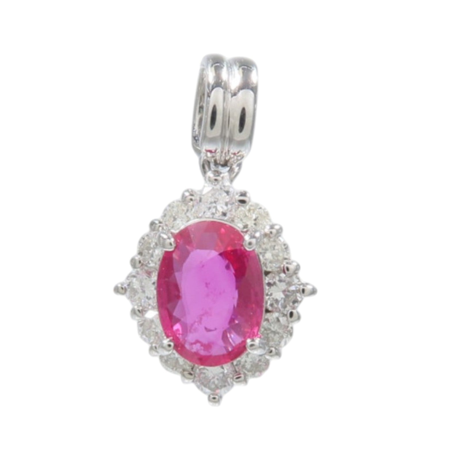 JEWELRY PT900鉑金Ruby Diamond Pendant紅寶石/鑽石吊墜