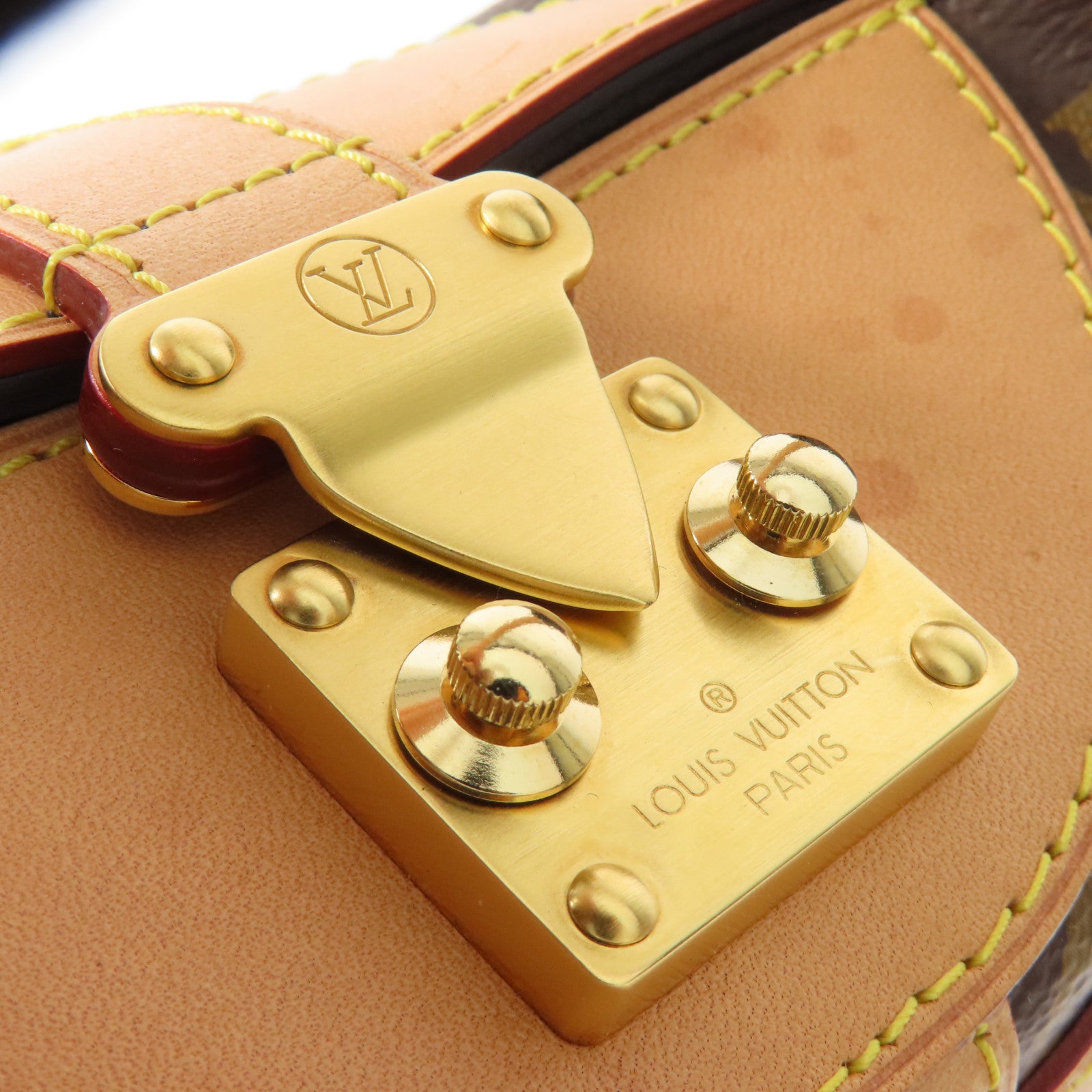 LOUIS VUITTON Monogram Duffle金扣手挽肩背兩用袋棕色