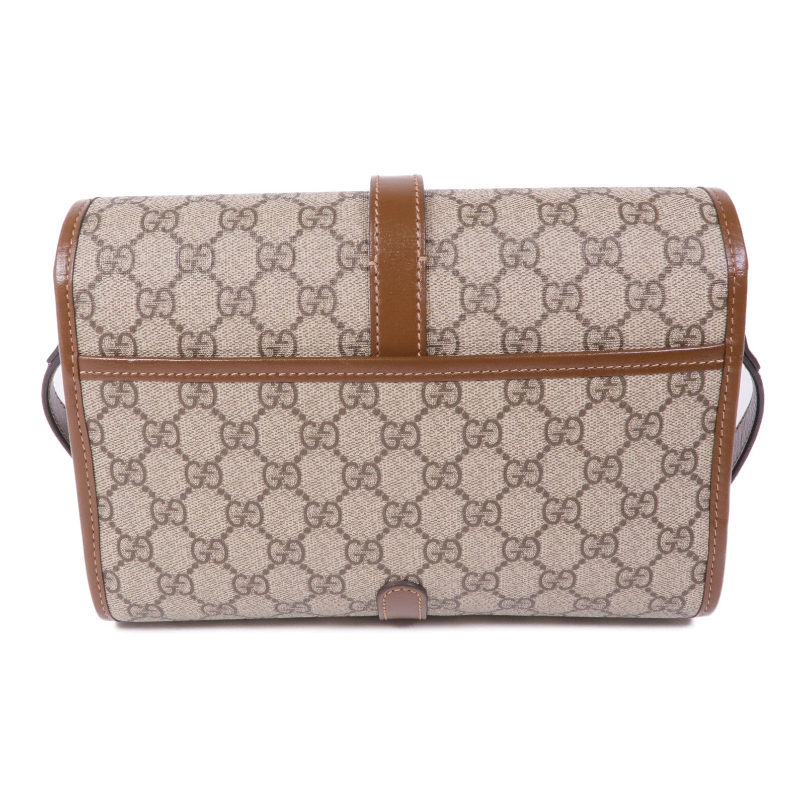 GUCCI 塗層帆布GG Supreme Interlocking金扣肩背袋