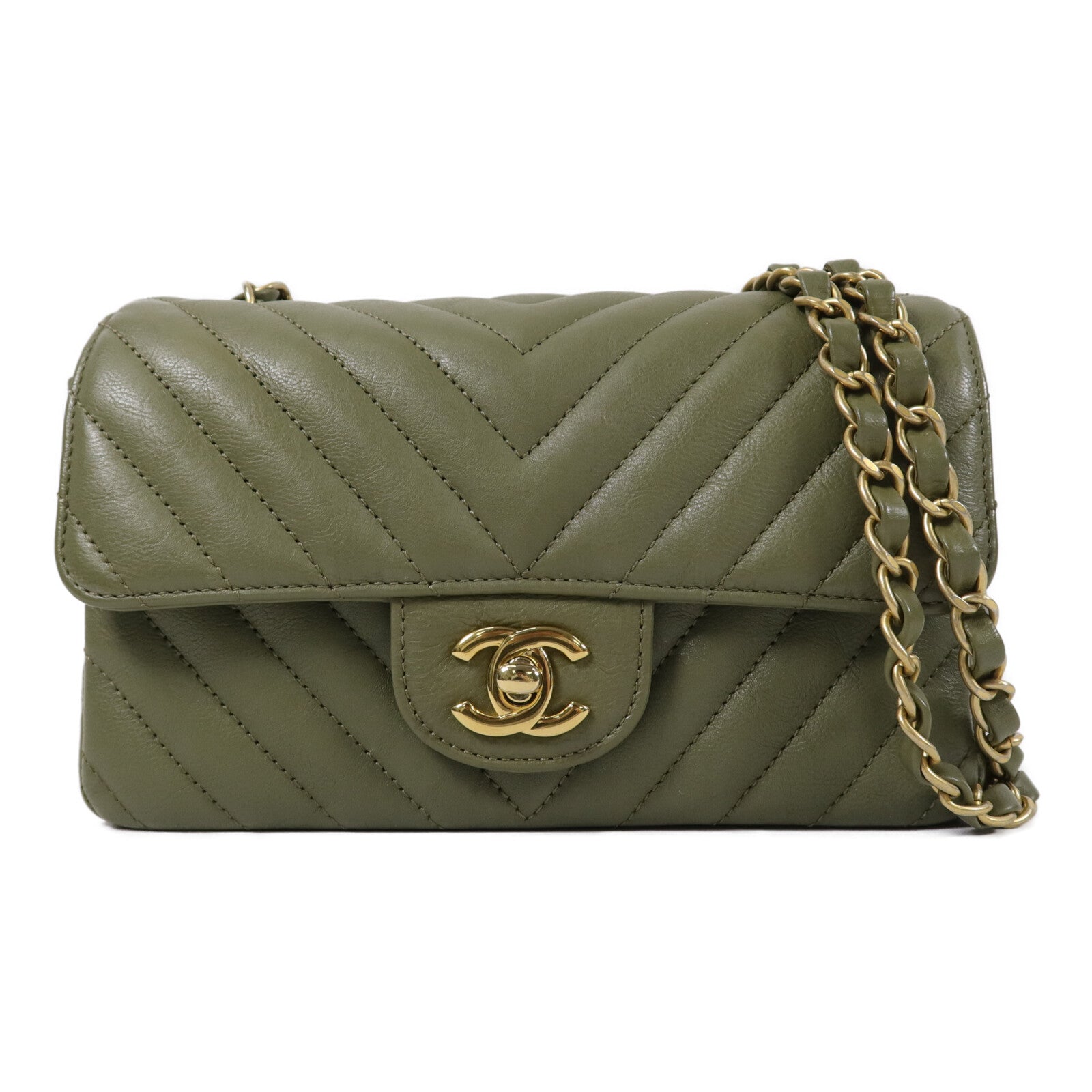 CHANEL 牛皮皮革Mini Classic 20鏈帶肩背袋