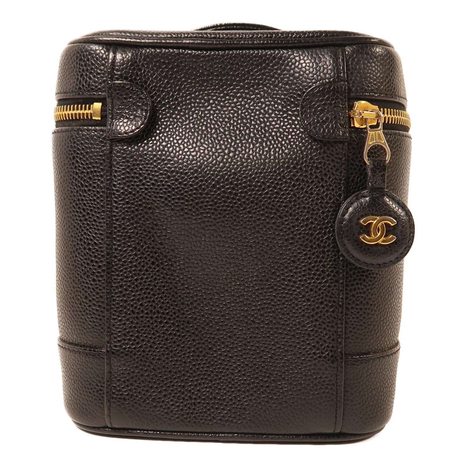 CHANEL 牛皮皮革Vanity Case金扣手挽袋