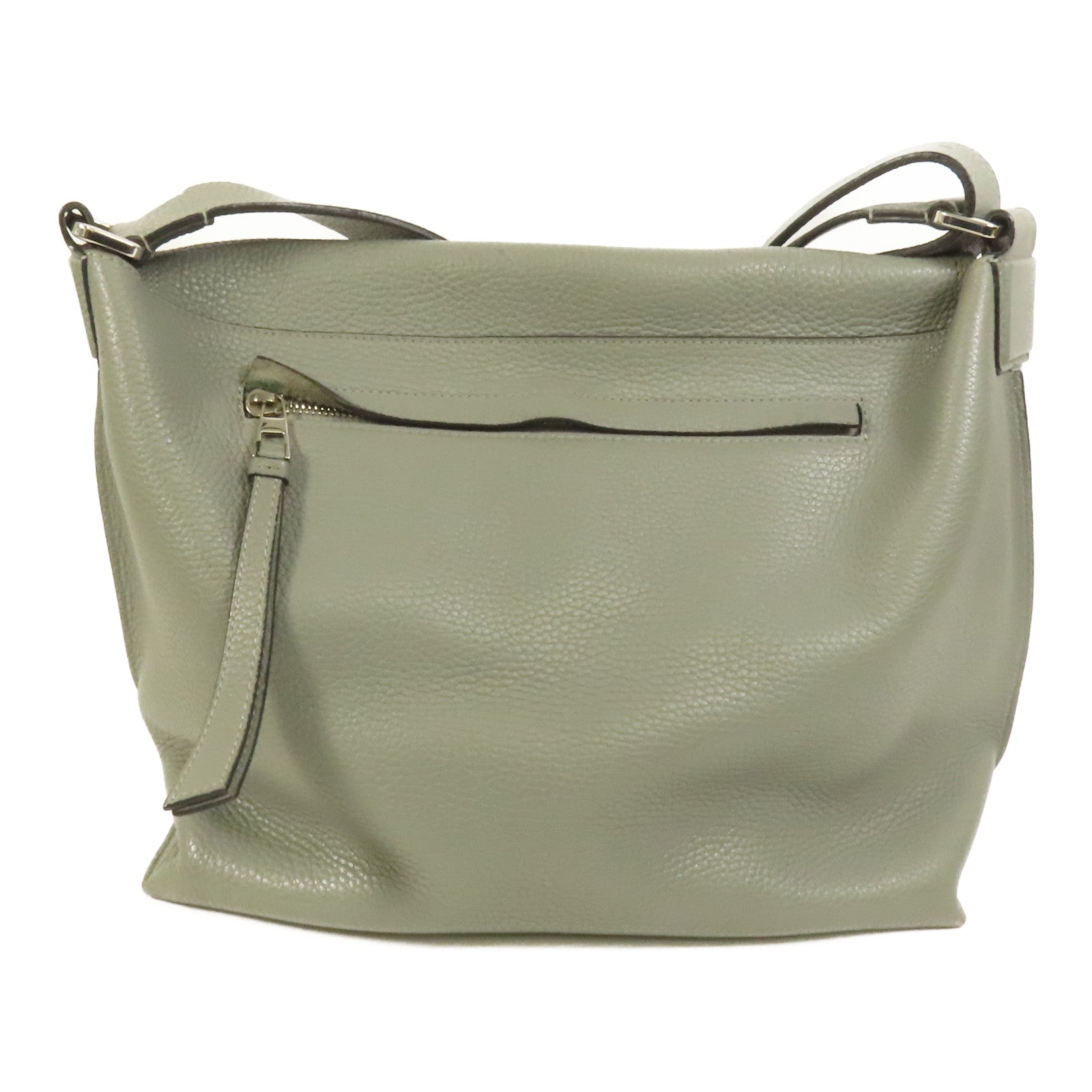 LOEWE 牛皮皮革Military Messenger銀扣肩背袋