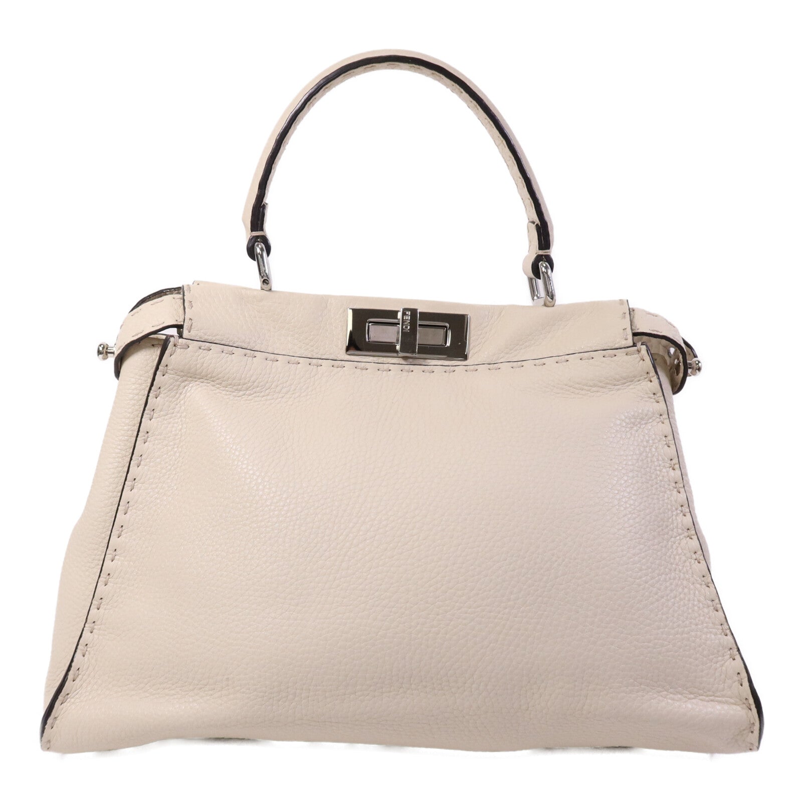 FENDI 【激減優惠】牛皮皮革Peekaboo Medium銀扣肩背袋