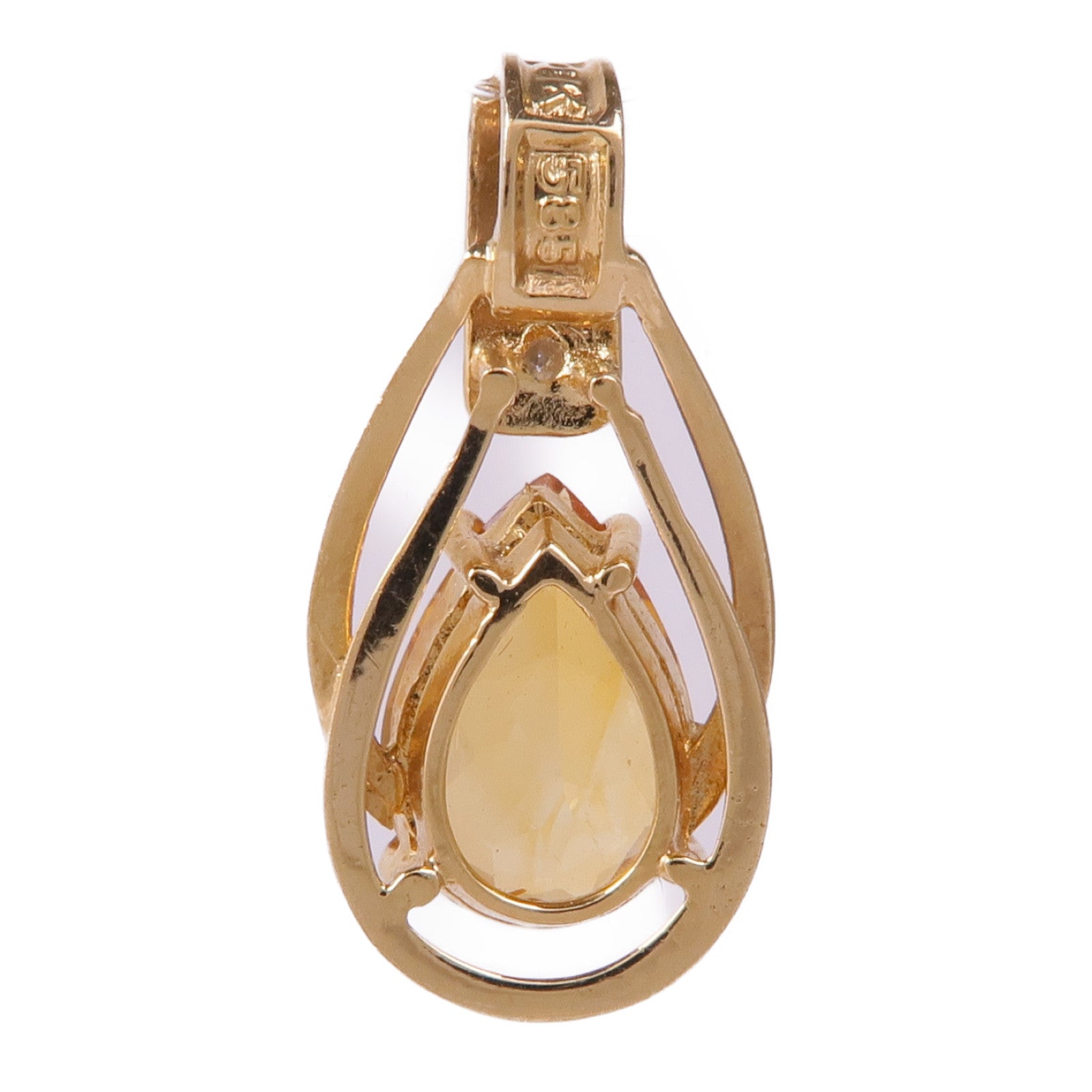 JEWELRY 14K黃金Quartz Diamond Pendant Top晶/鑽石吊墜