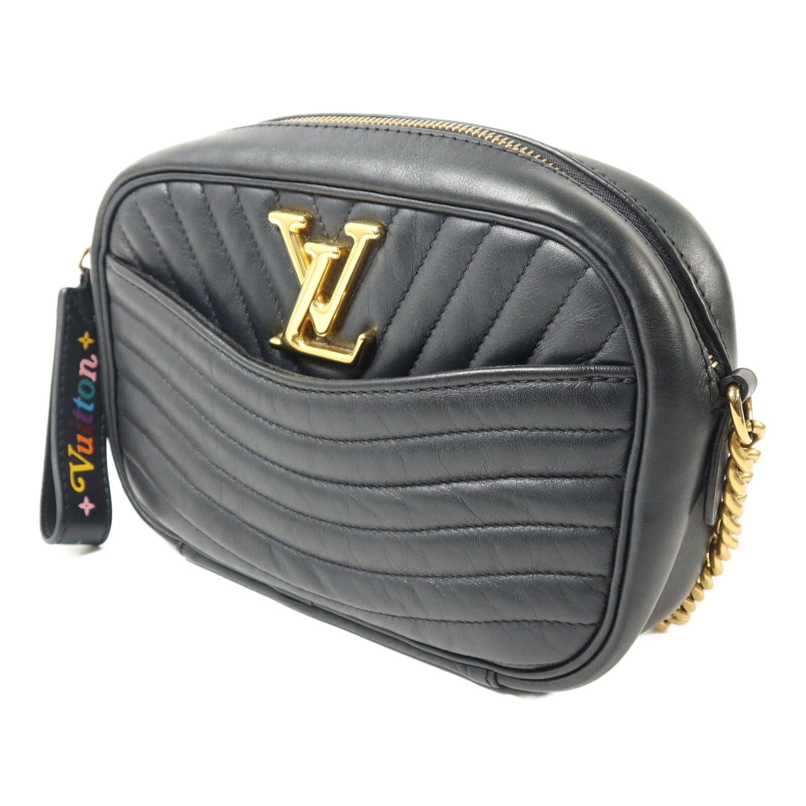 LOUIS VUITTON 牛皮皮革New Wave Camera Bag鏈帶肩背袋