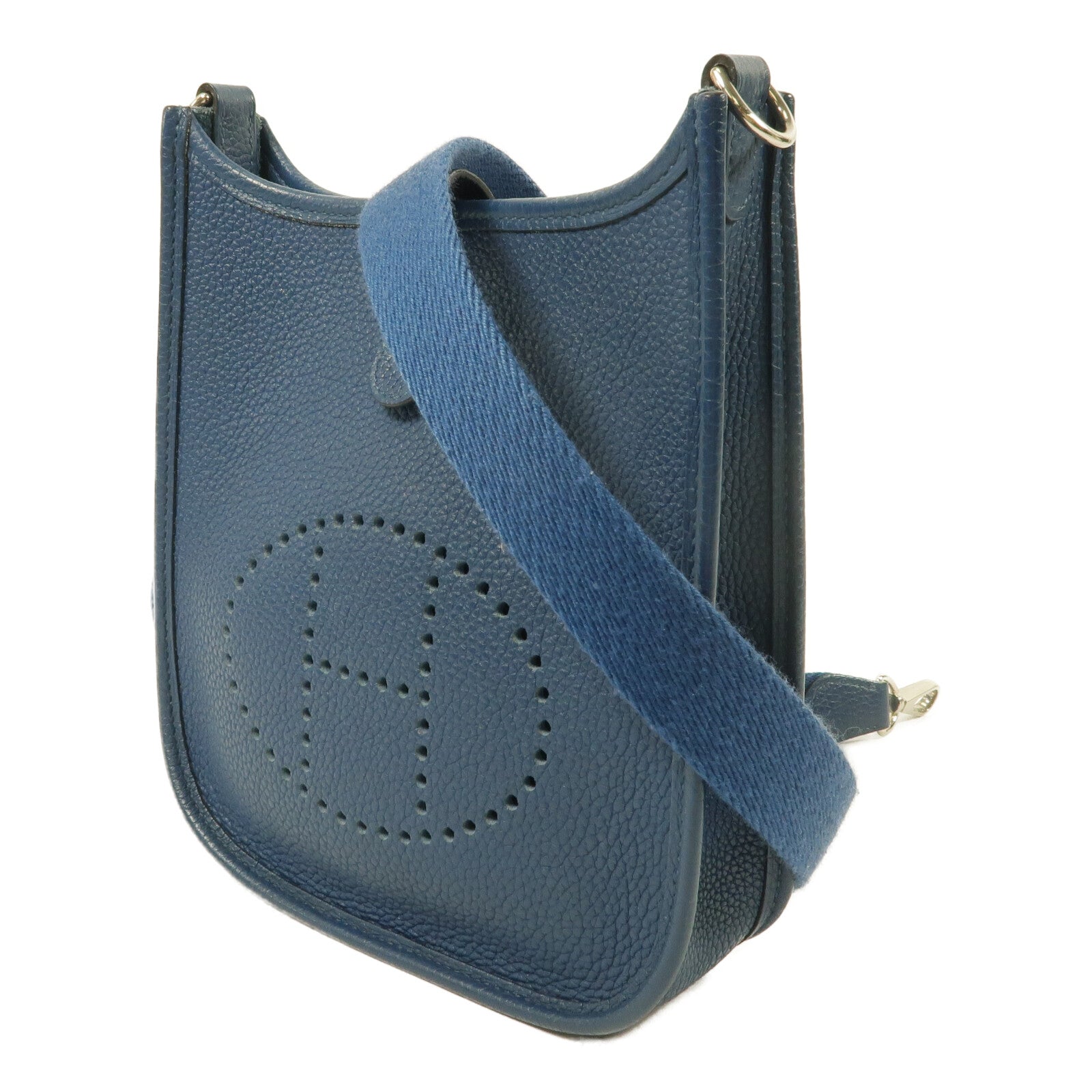HERMES Clemence皮革Evelyne TPM肩背袋Bleu De Prusse