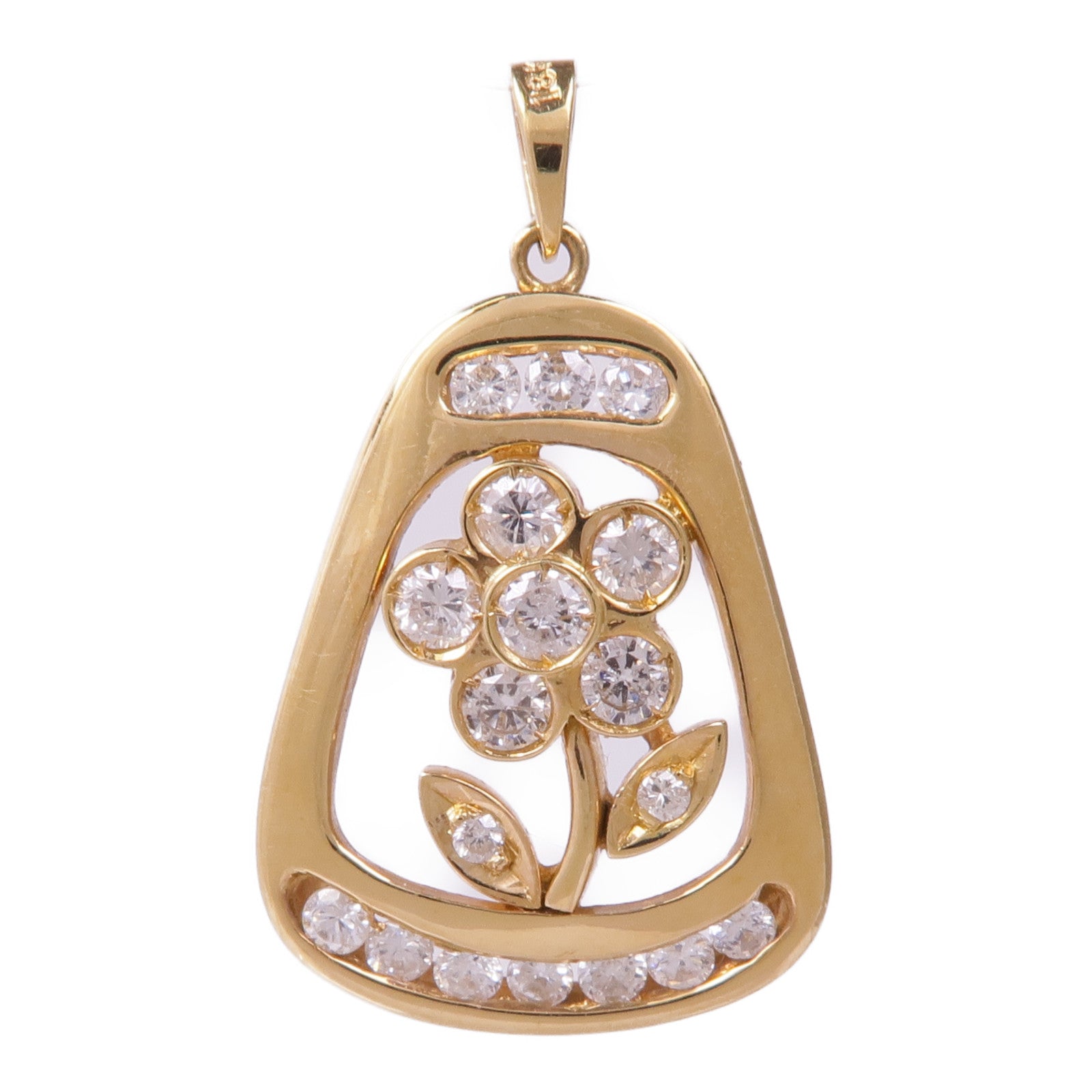JEWELRY 18K黃金Diamond Pendant Top鑽石吊墜