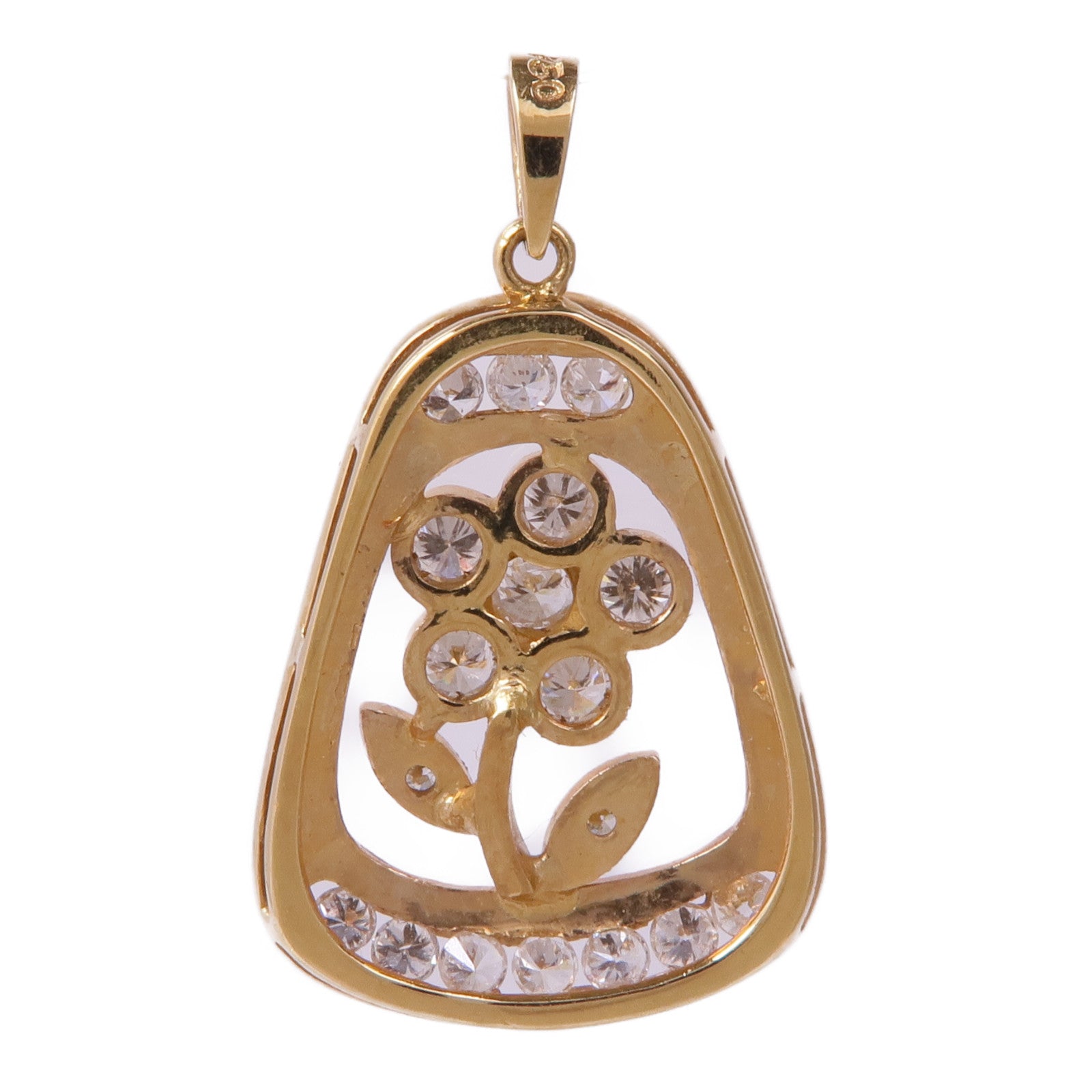 JEWELRY 18K黃金Diamond Pendant Top鑽石吊墜