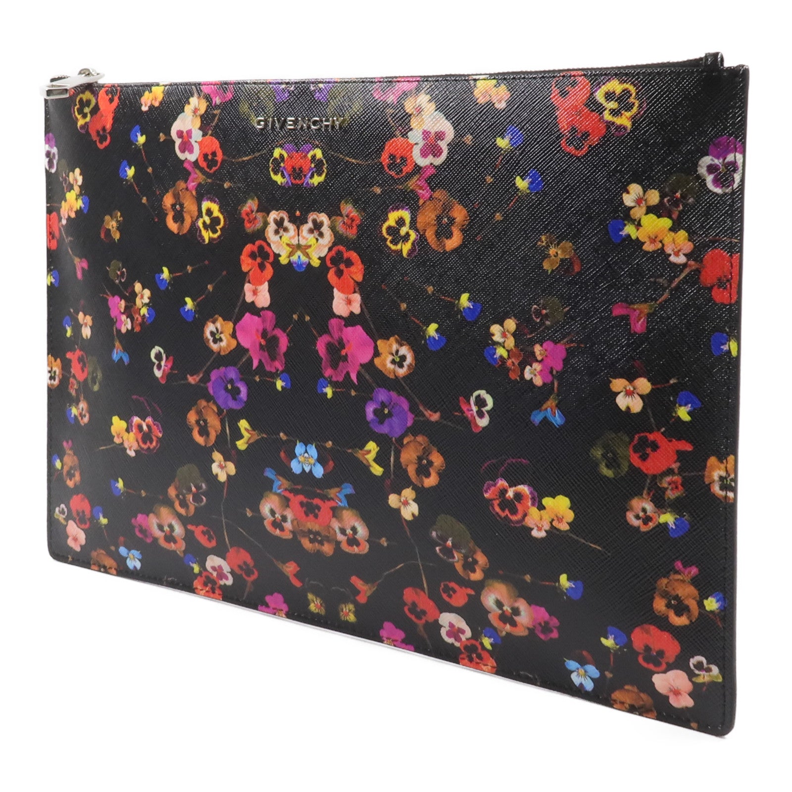 GIVENCHY 塗層帆布Night Pansy Pouch手拿包