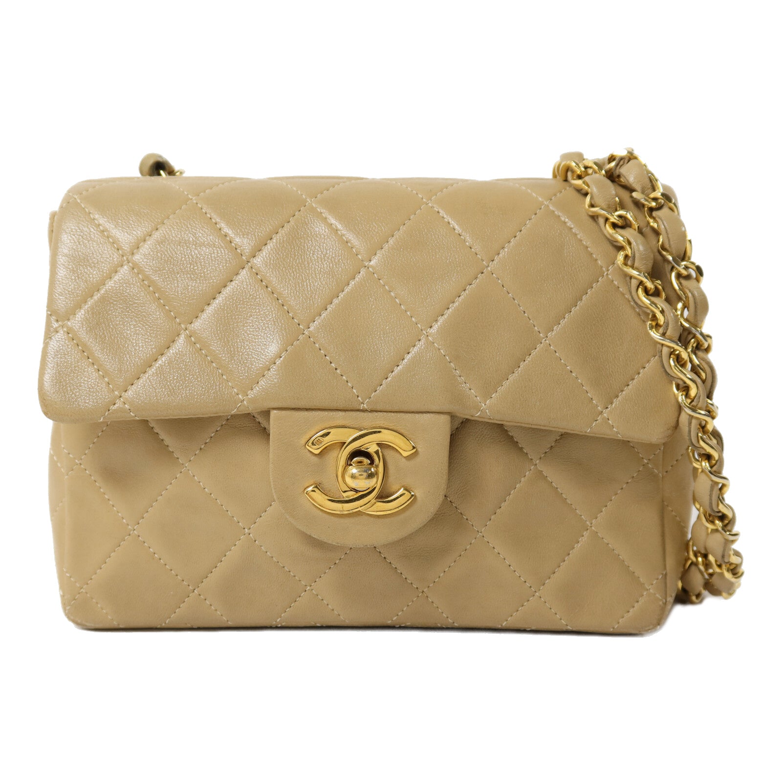 CHANEL 羊皮皮革Vintage Chain Shoulder鏈帶肩背袋