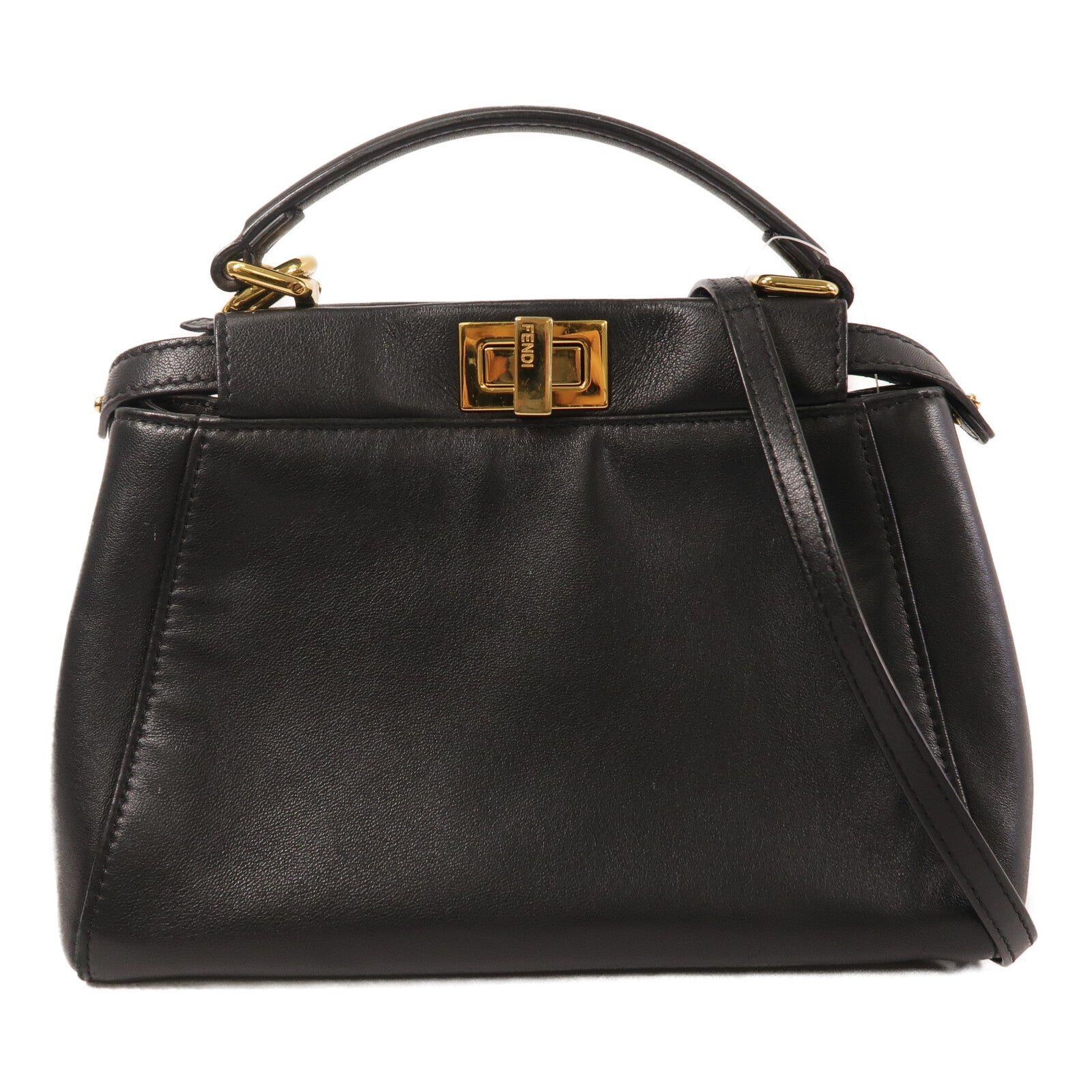 FENDI 羊皮皮革Peekaboo Mini手挽肩背兩用袋