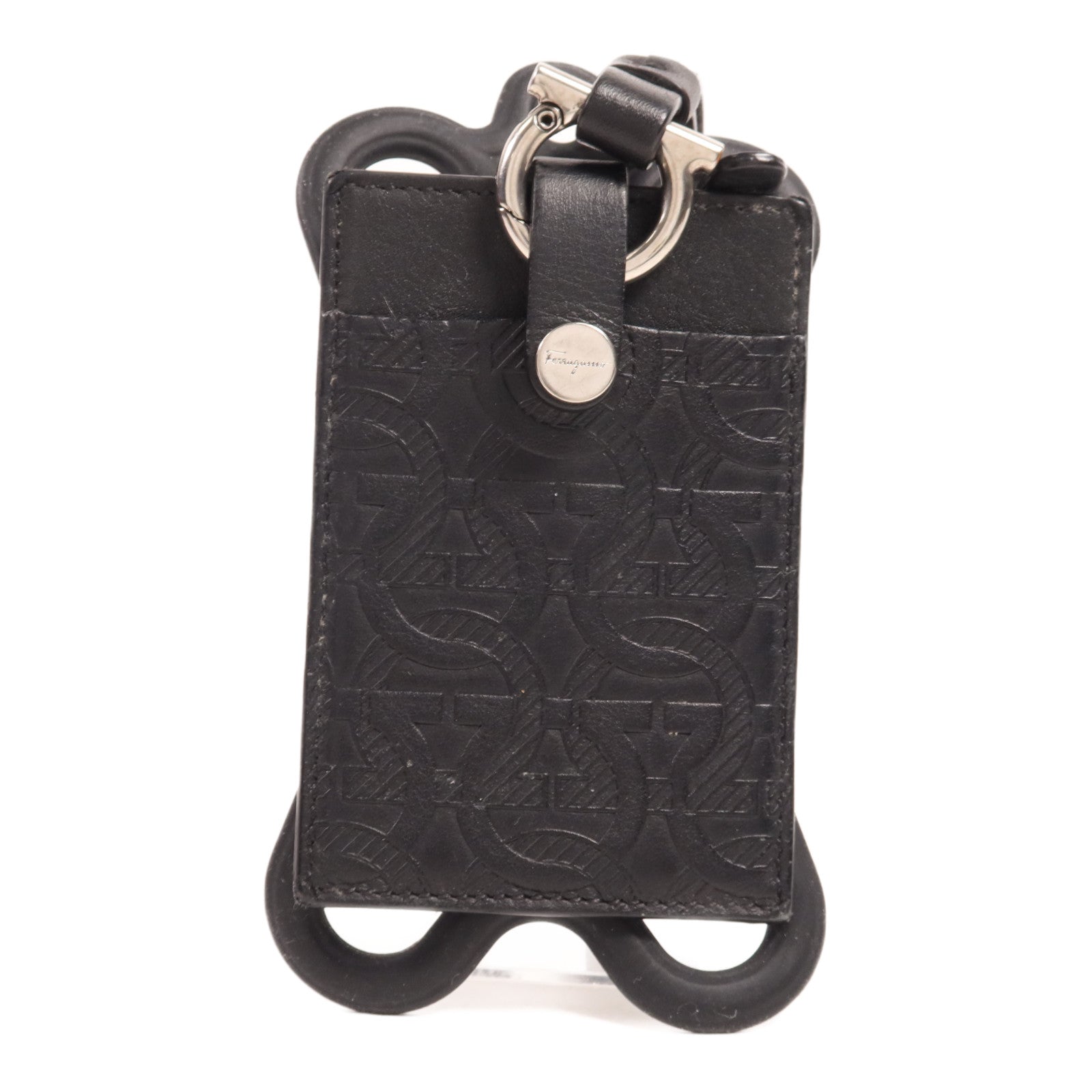 Salvatore Ferragamo 牛皮皮革Card Case銀扣卡片套