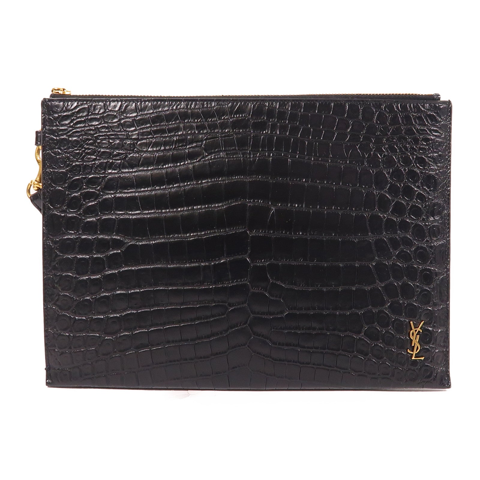 SAINT LAURENT 牛皮皮革Clutch金扣手拿包