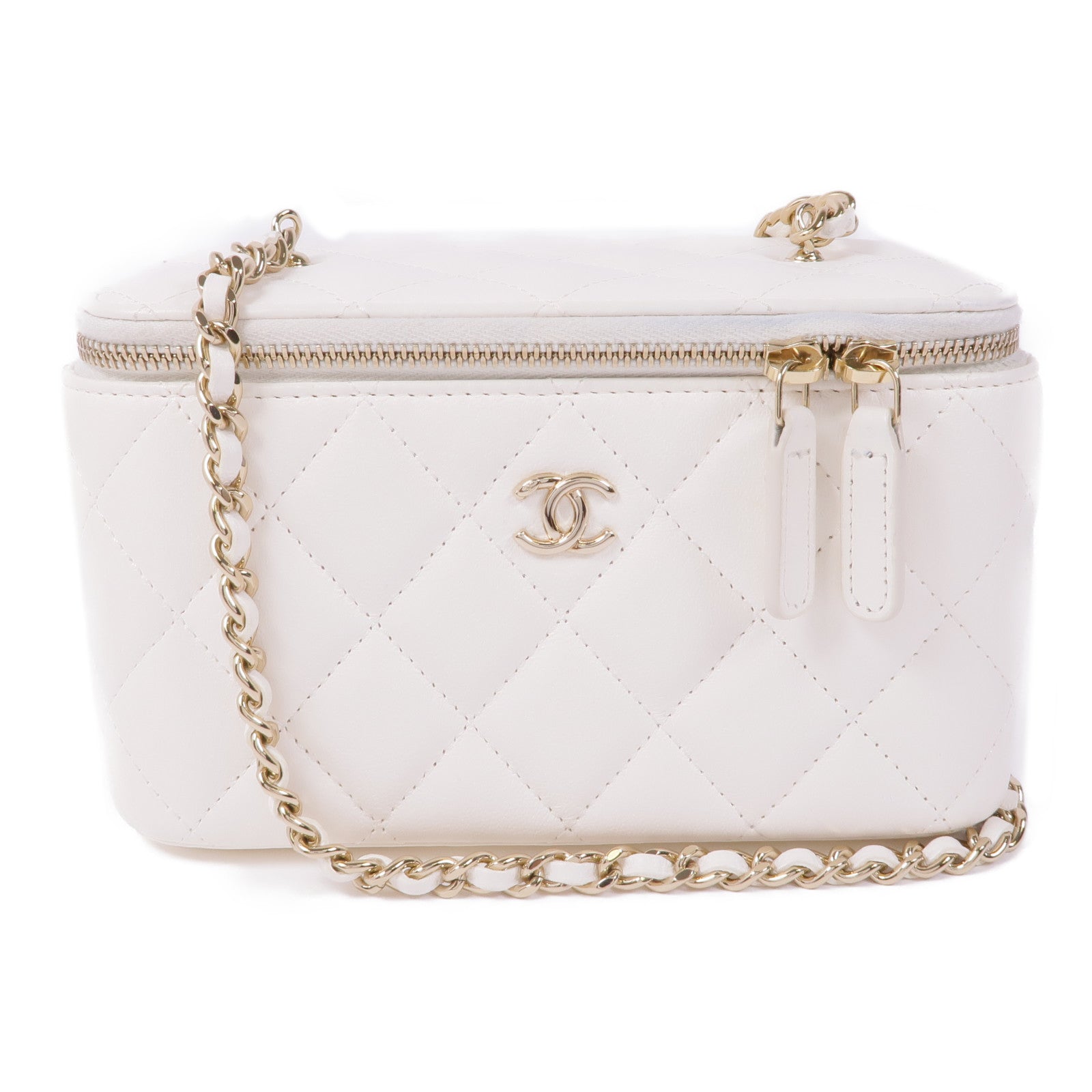 CHANEL 【激減優惠】羊皮皮革Vanity Case金扣肩背袋