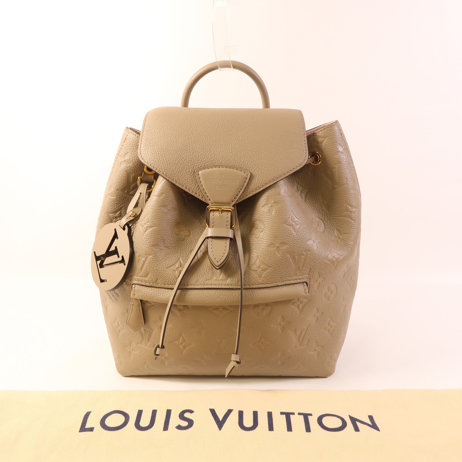 LOUIS VUITTON LV GHW Montsouris PM Backpack M45410 Monogram Empreinte Beige