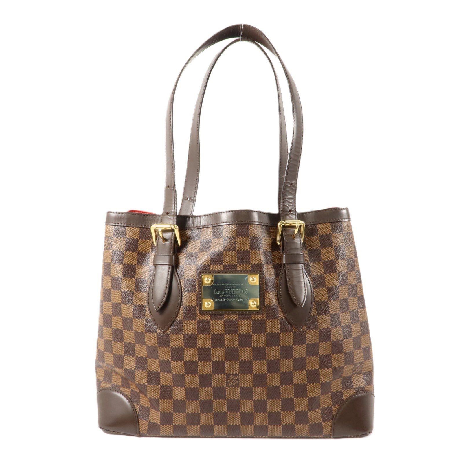 LOUIS VUITTON Damier Hampstead MM金扣手挽袋