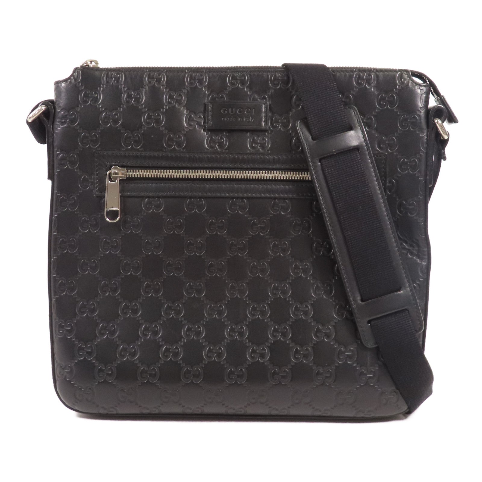 GUCCI GG SHW Shoulder Bag Calfskin Leather 406408 Black