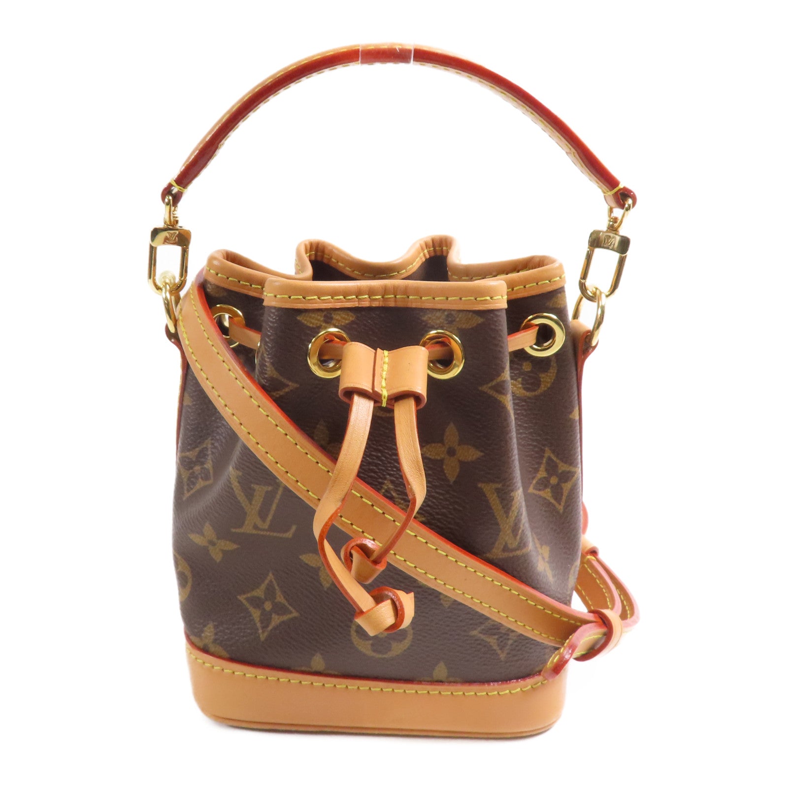 LOUIS VUITTON LV GHW Nano Noe 2way Handbag M81266 Monogram Brown