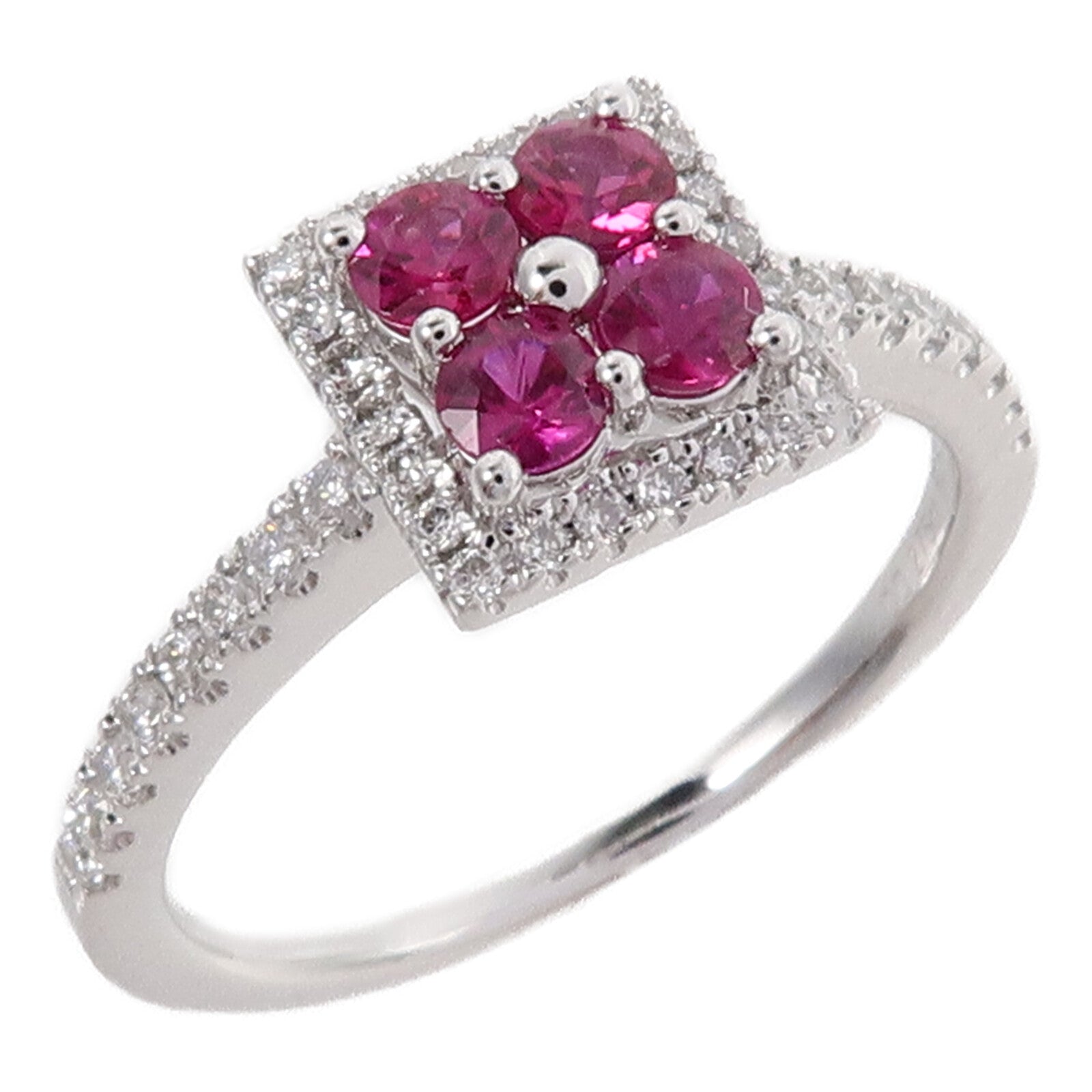 JEWELRY 18K白金Ruby Diamond Ring紅寶石鑽石戒指
