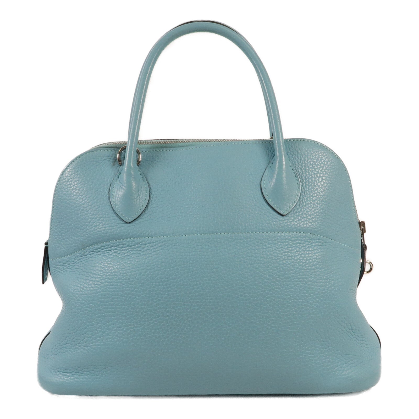HERMES Clemence皮革Bolide 31銀扣手挽肩背兩用袋3P Bleu Atoll