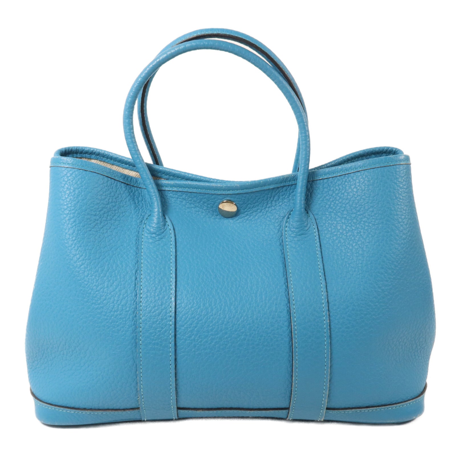 HERMES Negonda皮革Garden Party TPM手挽袋Turquoise