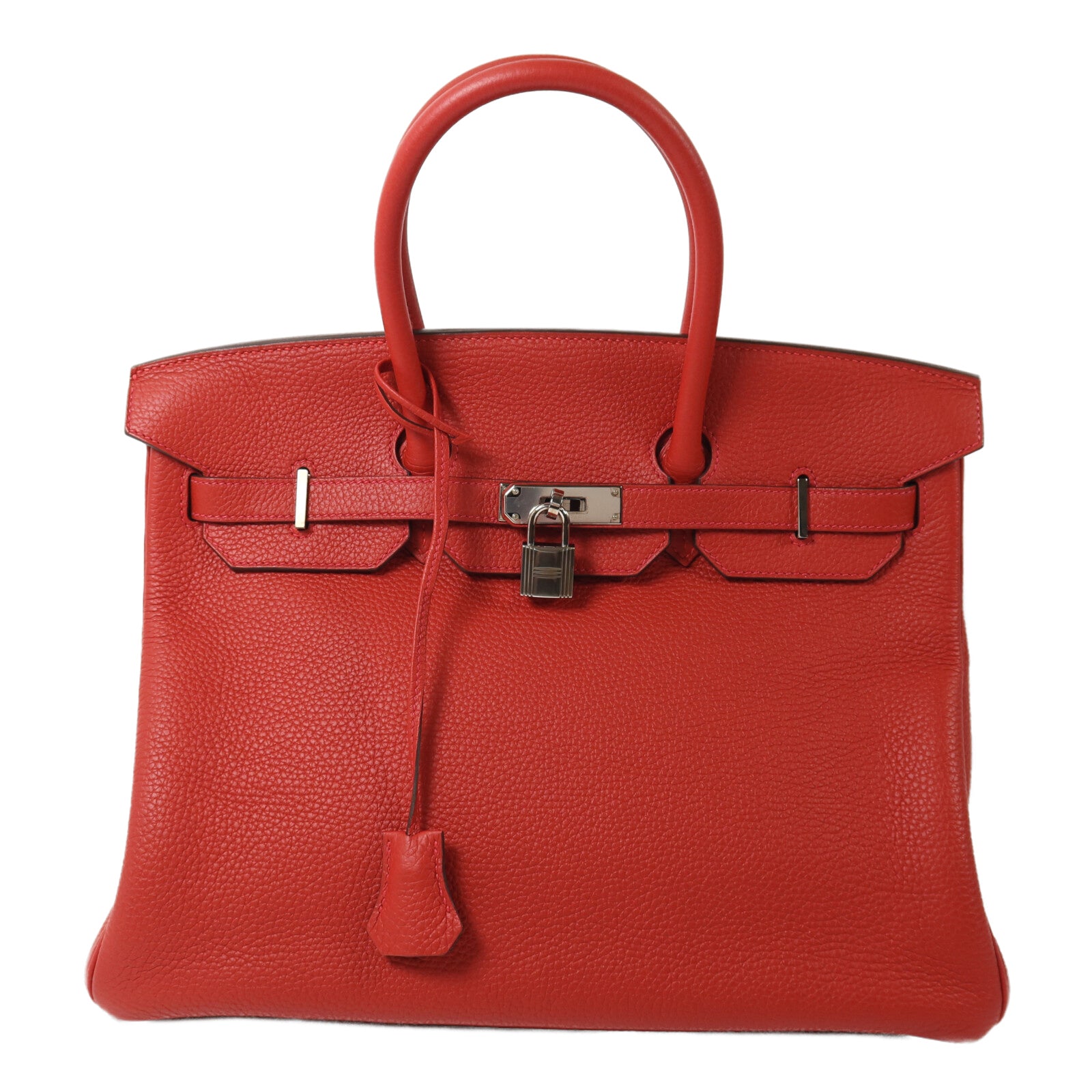 HERMES Clemence皮革Birkin 35手挽袋Rouge Casaque