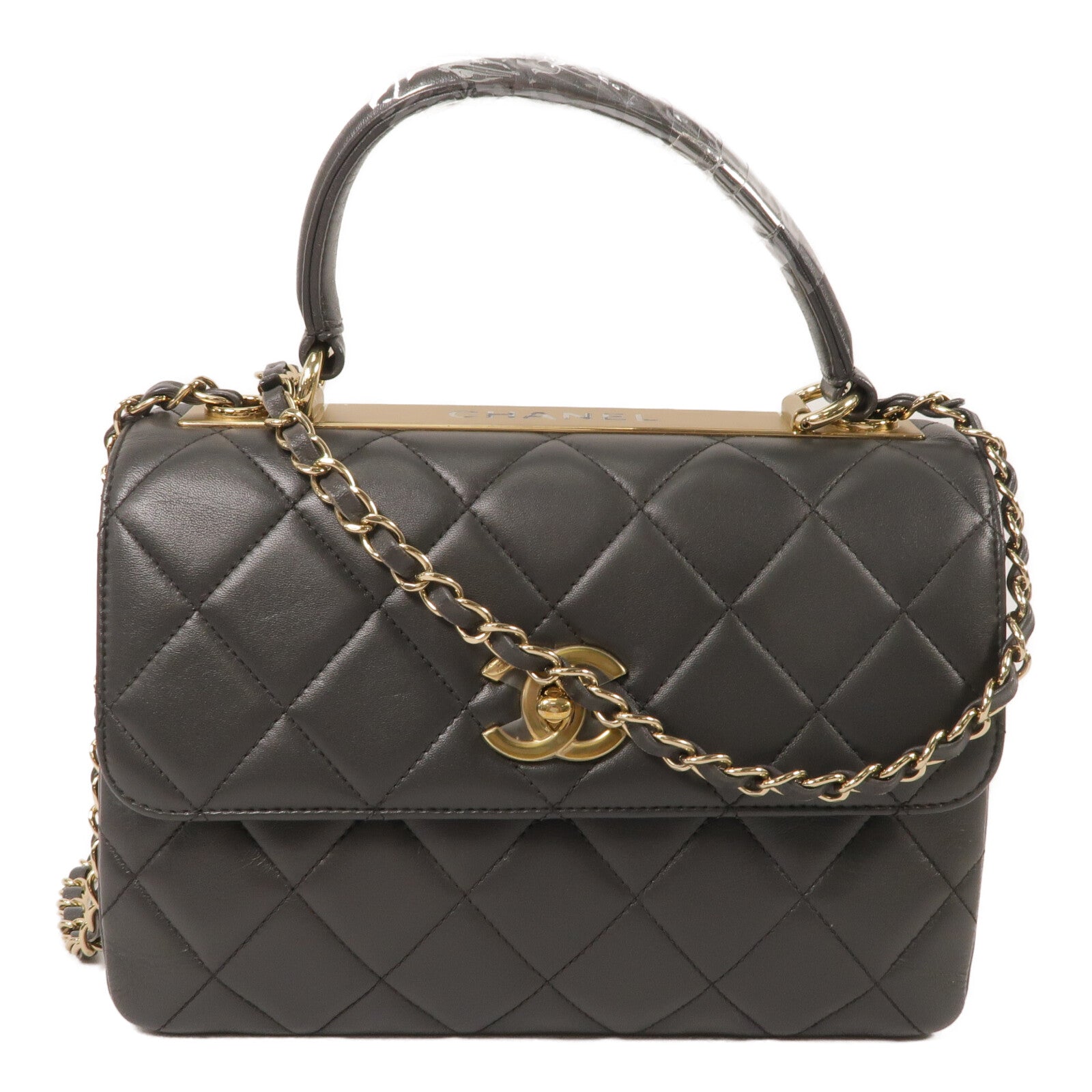 CHANEL 羊皮皮革Trendy CC鏈帶手挽肩背兩用袋