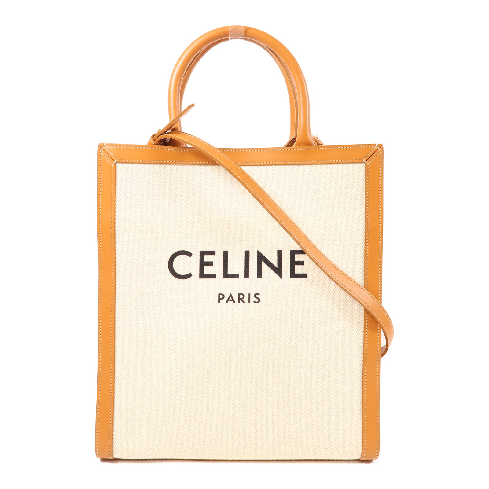 CELINE 帆布2 Way Shoulder金扣手挽肩背兩用袋