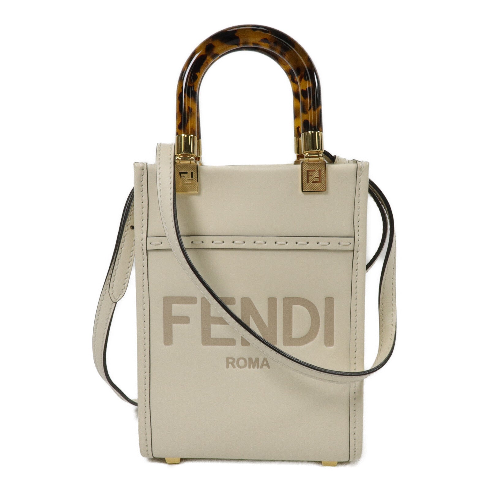FENDI 牛皮皮革Mon Tresor Mini手挽肩背兩用袋