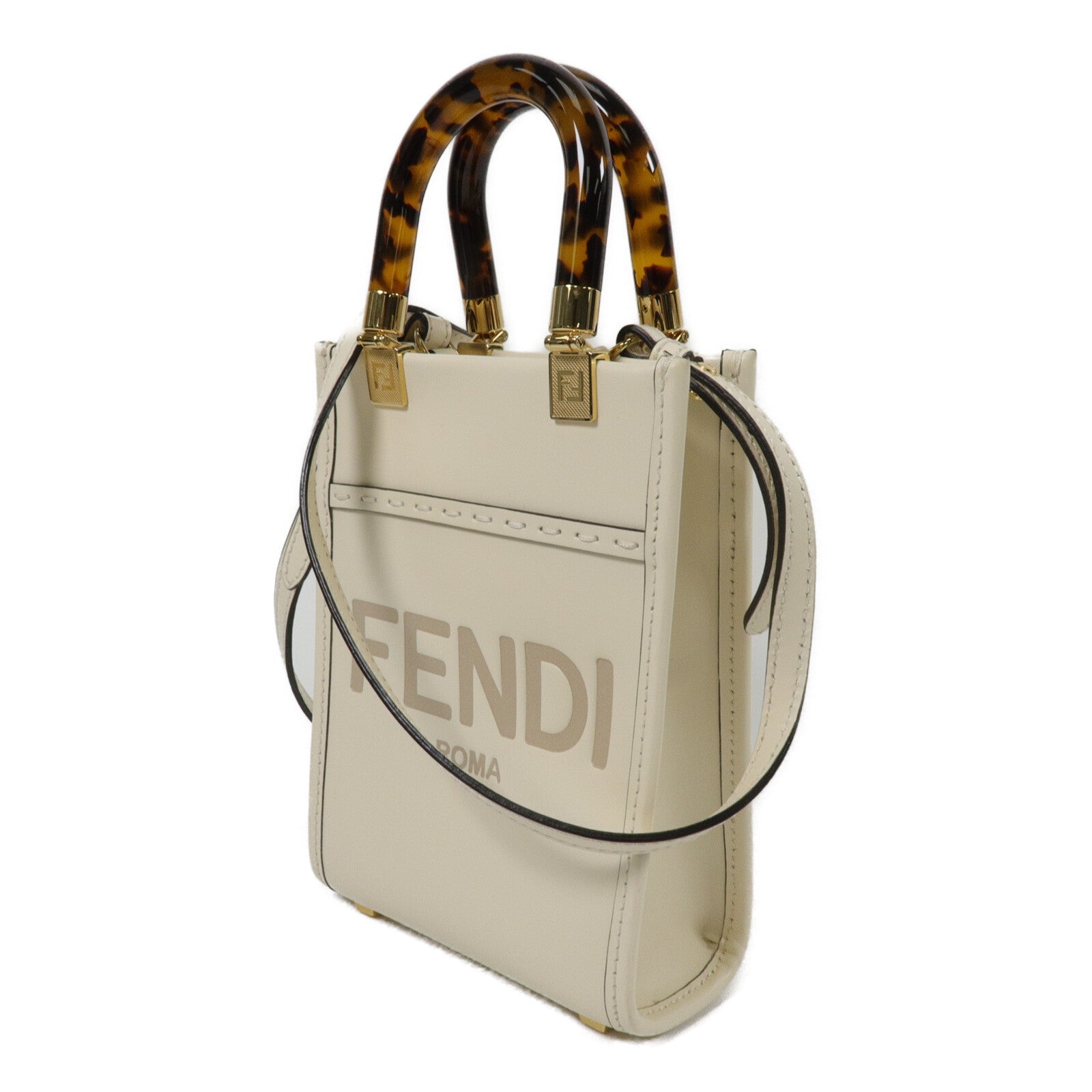 FENDI 牛皮皮革Mon Tresor Mini手挽肩背兩用袋