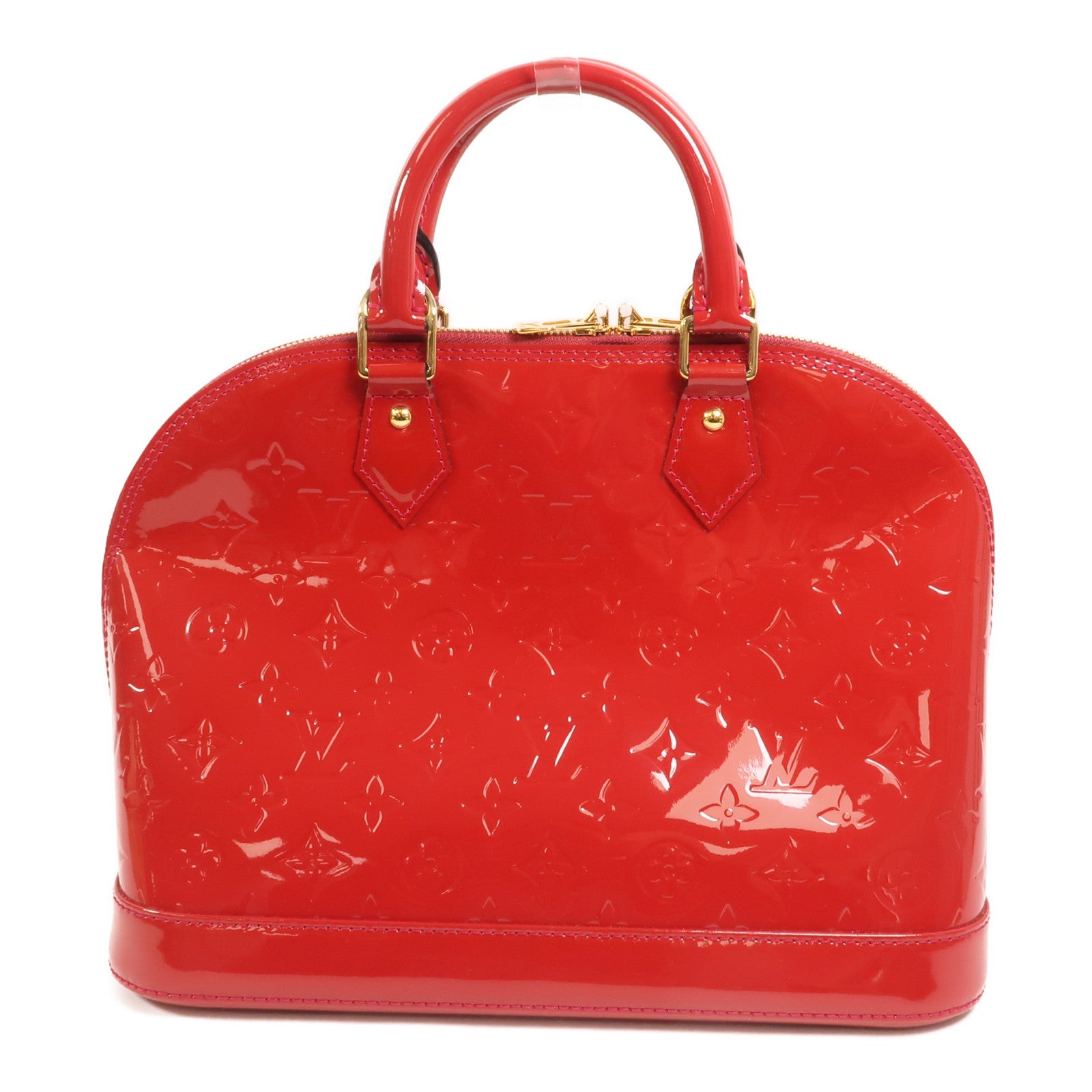 LOUIS VUITTON Monogram Vernis Alma MM金扣手挽袋