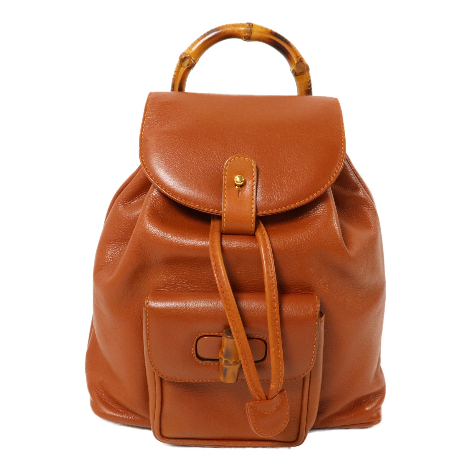 GUCCI 牛皮皮革Vintage Bamboo Backpack背包